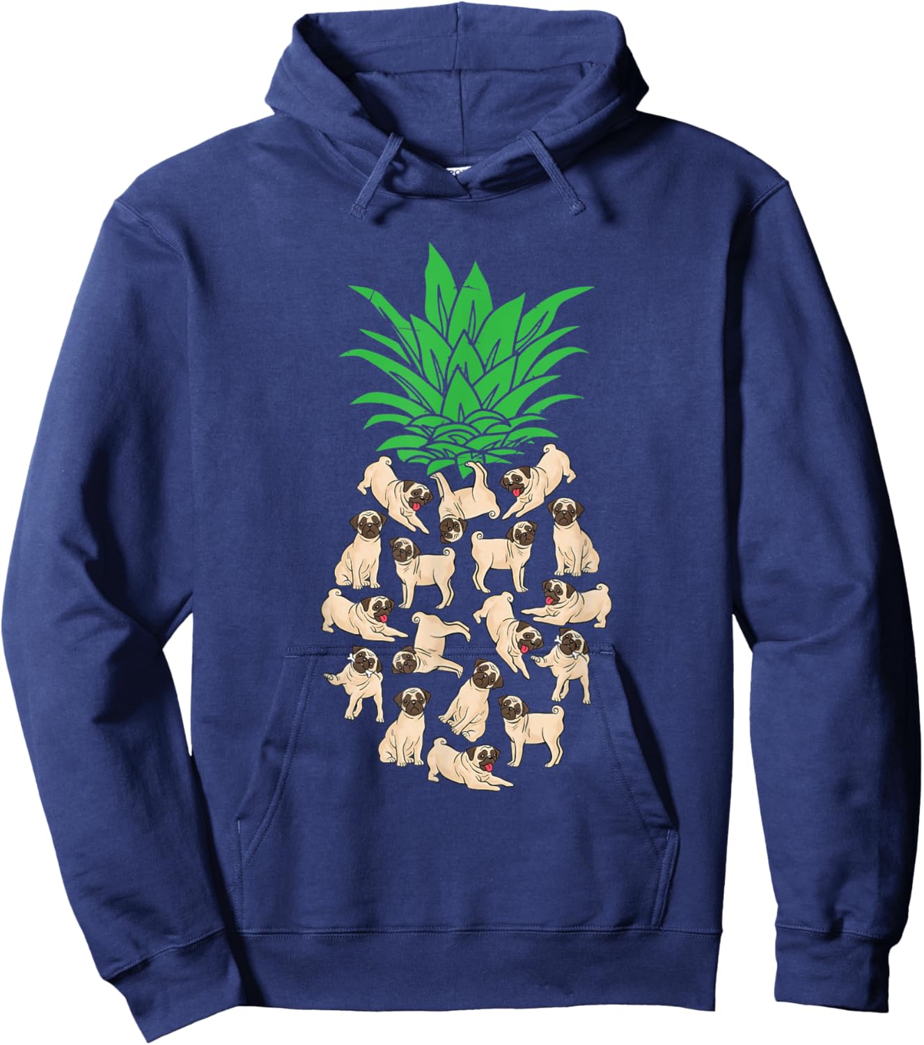Pineapple Pug Hoodie - Hoodie | Navy
