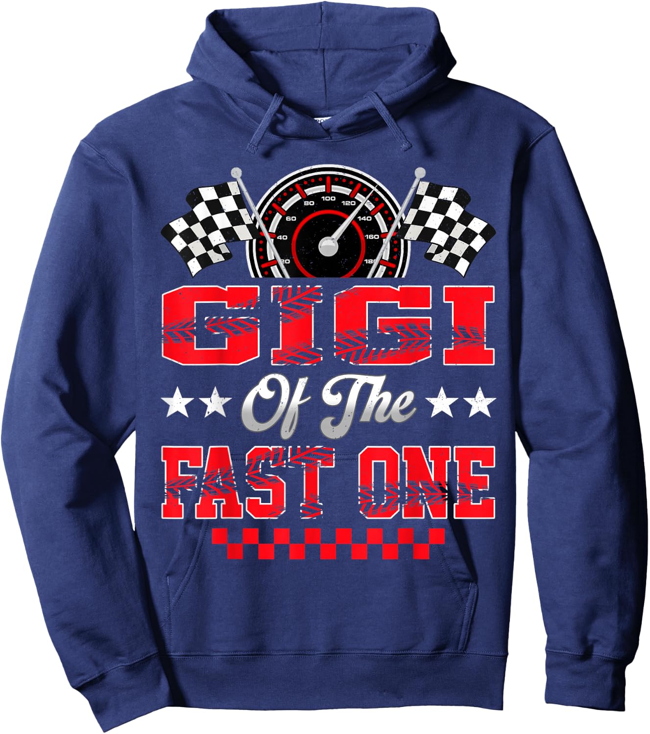 Race Car Birthday Party Gigi of The Fast One Hoodie - Hoodie | Navy