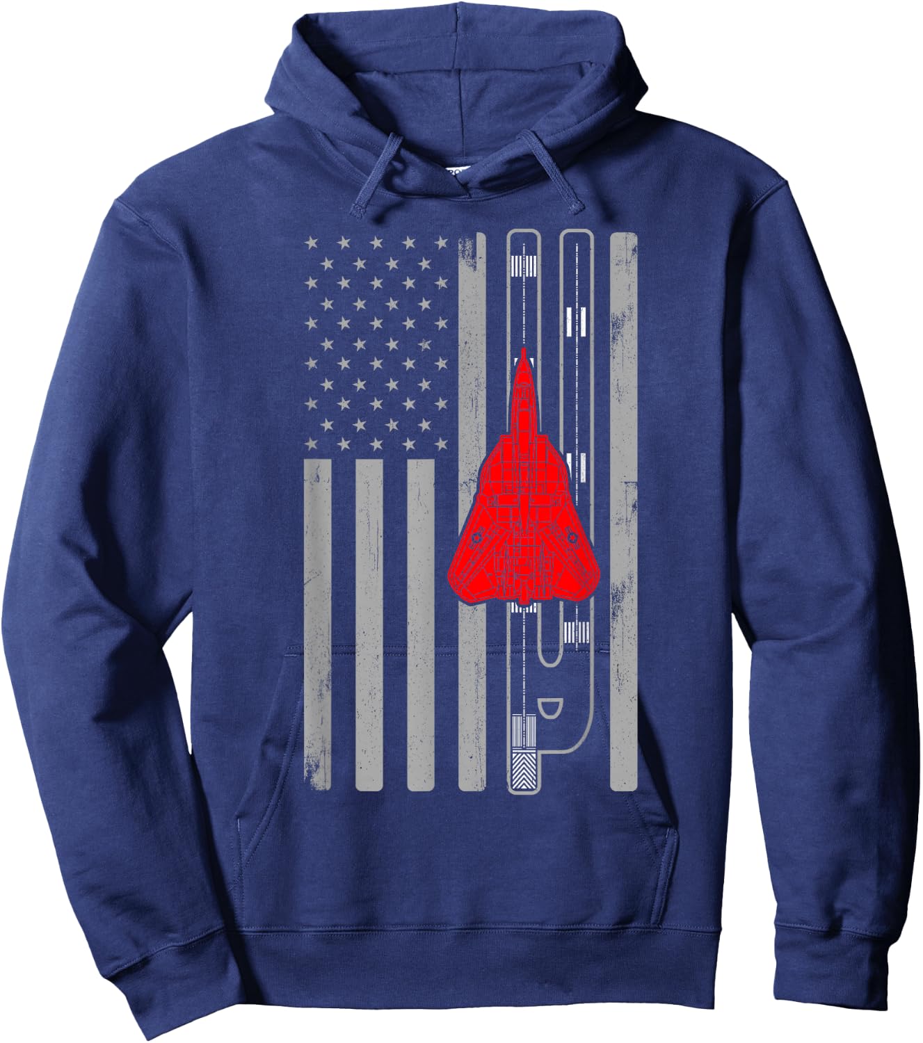 F-14 Tomcat Fighter Jet Plane American Flag F14 Hoodie - Hoodie | Navy