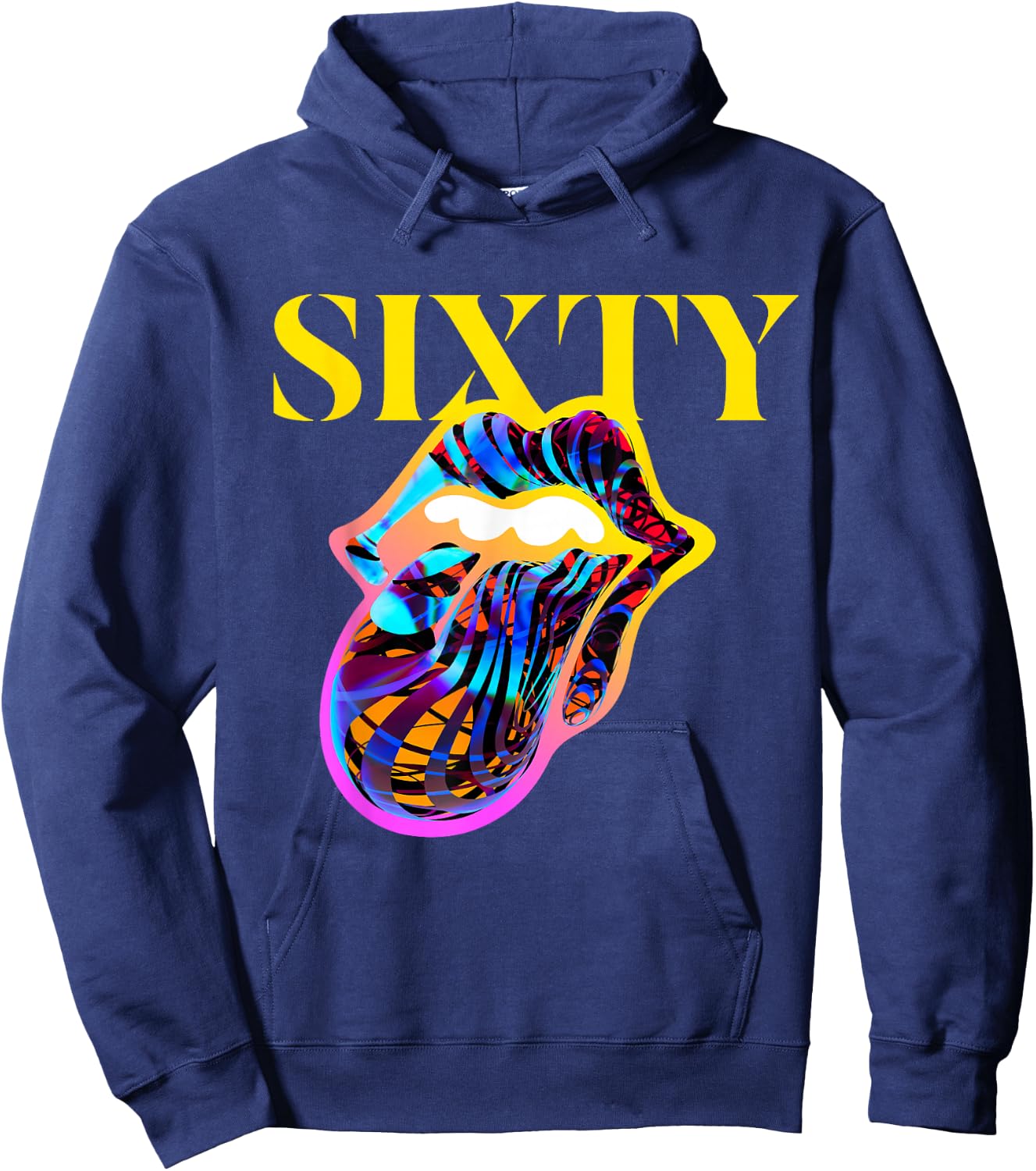 Official Rolling Stones Sixty Tongue Hoodie - Hoodie | Navy