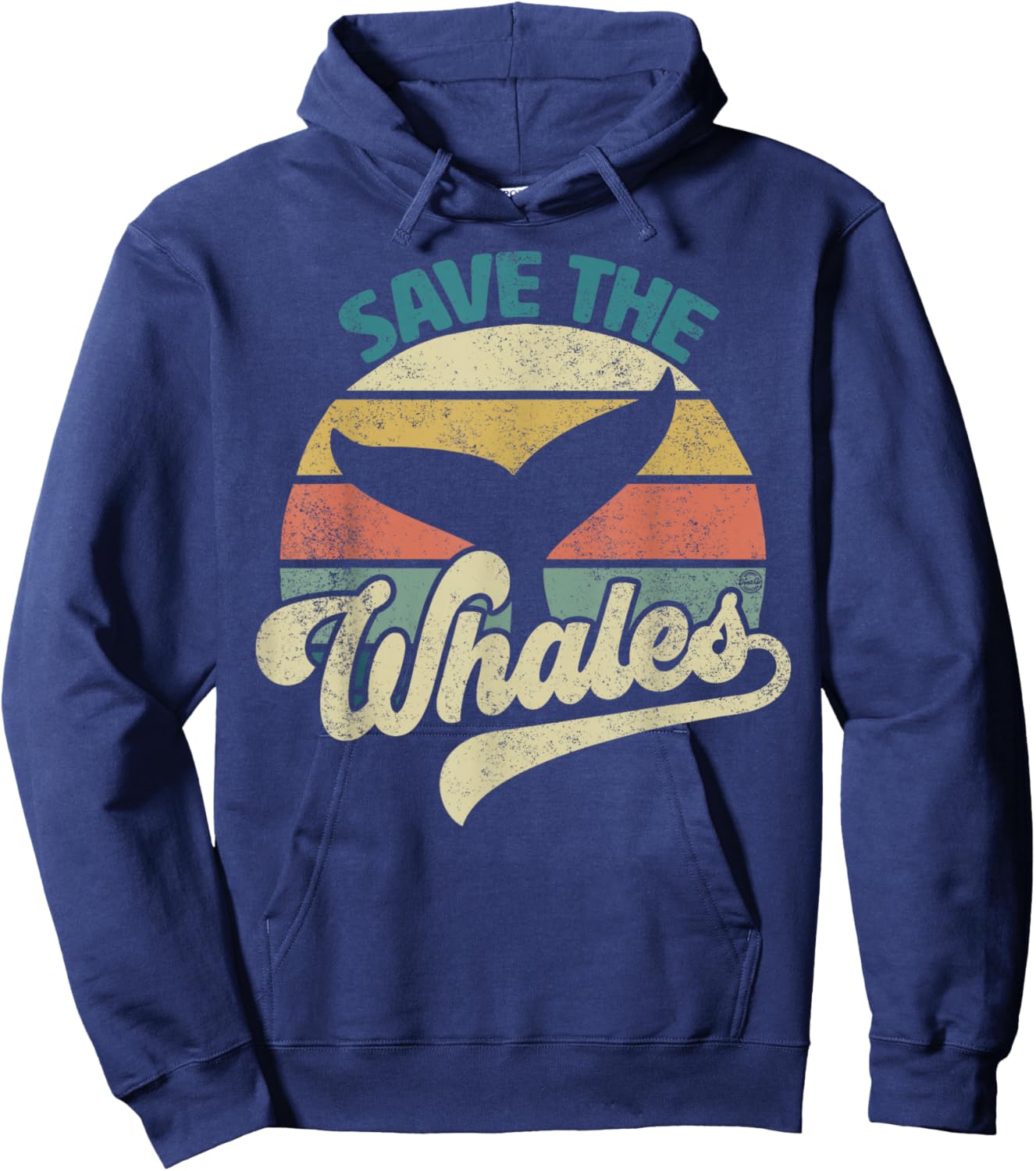 Save The Whales Retro Hoodie - Hoodie | Navy