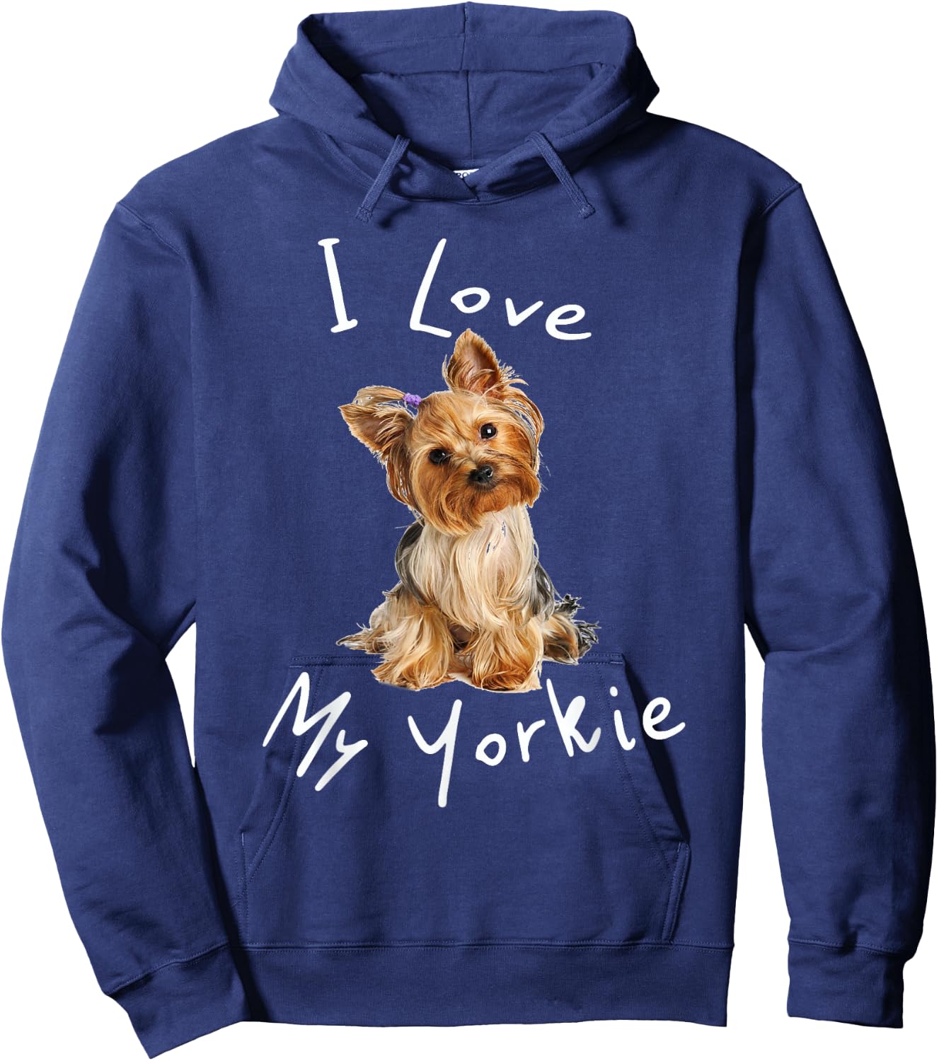 I Love My Yorkie Men Women Kids Hoodie - Hoodie | Navy