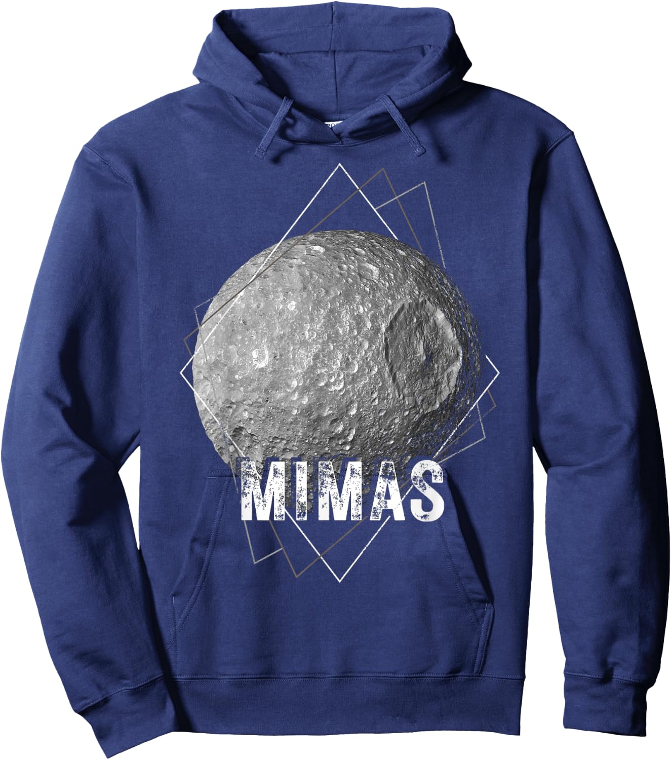 Mimas Saturn Moon Solar System Space Astronomy Hoodie - Hoodie | Navy