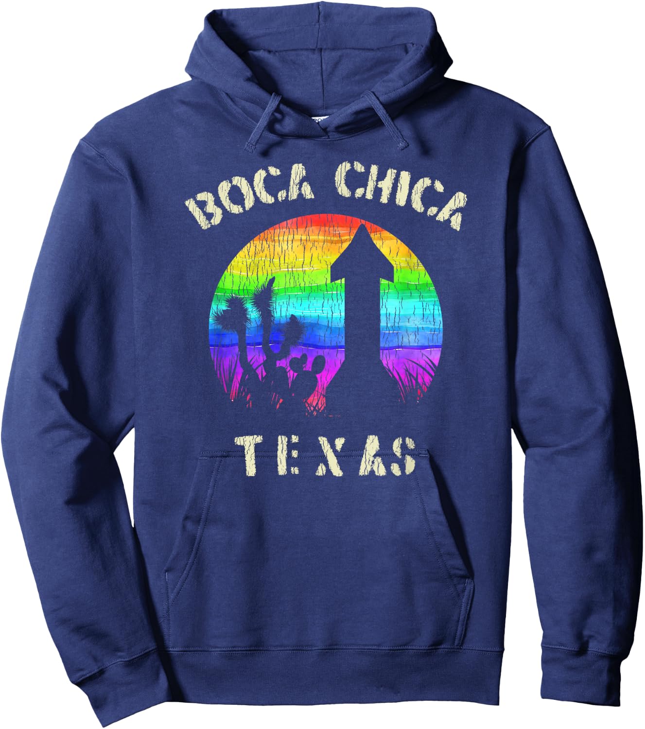 Boca Chica Texas Starship Cool Retro Hoodie - Hoodie | Navy