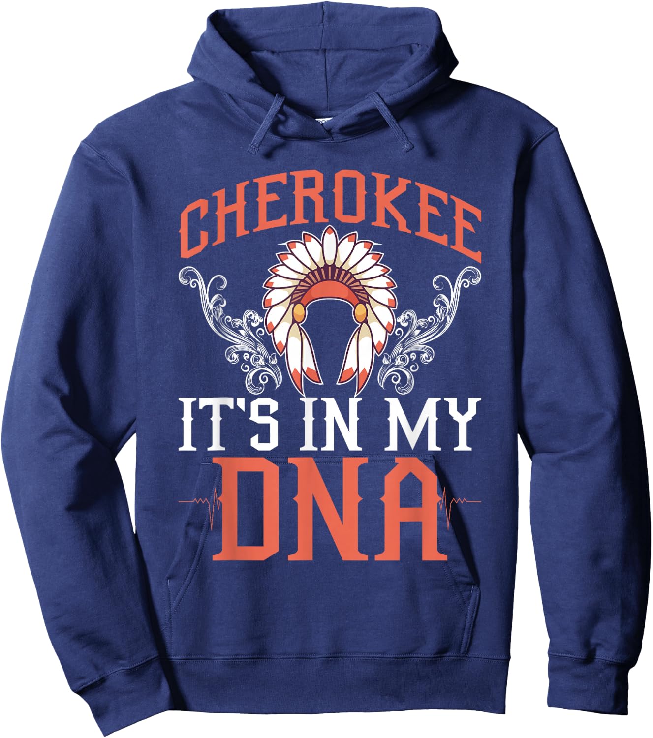 Cherokee My DNA Native Americans Design Hoodie - Hoodie | Navy