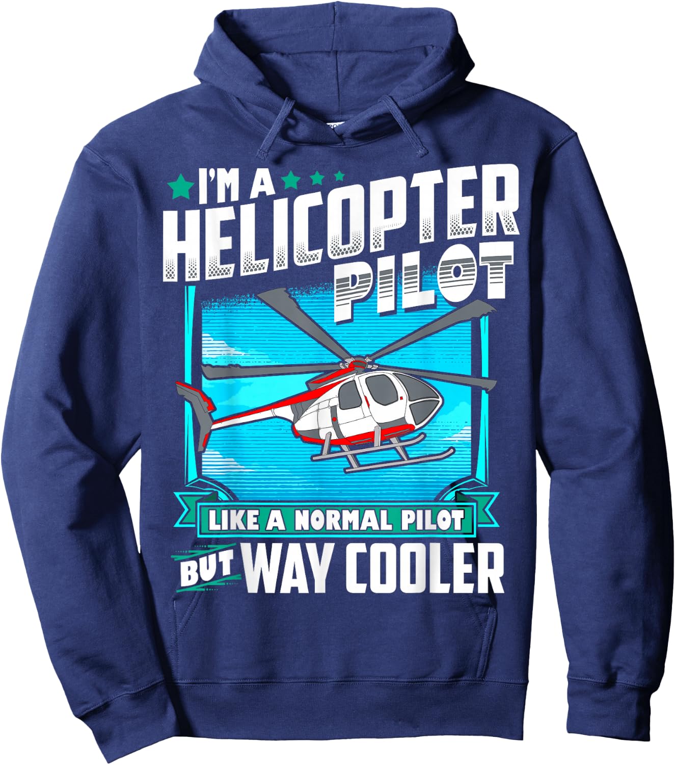 Funny Helicopter Pilot Gift Hoodie - Hoodie | Navy