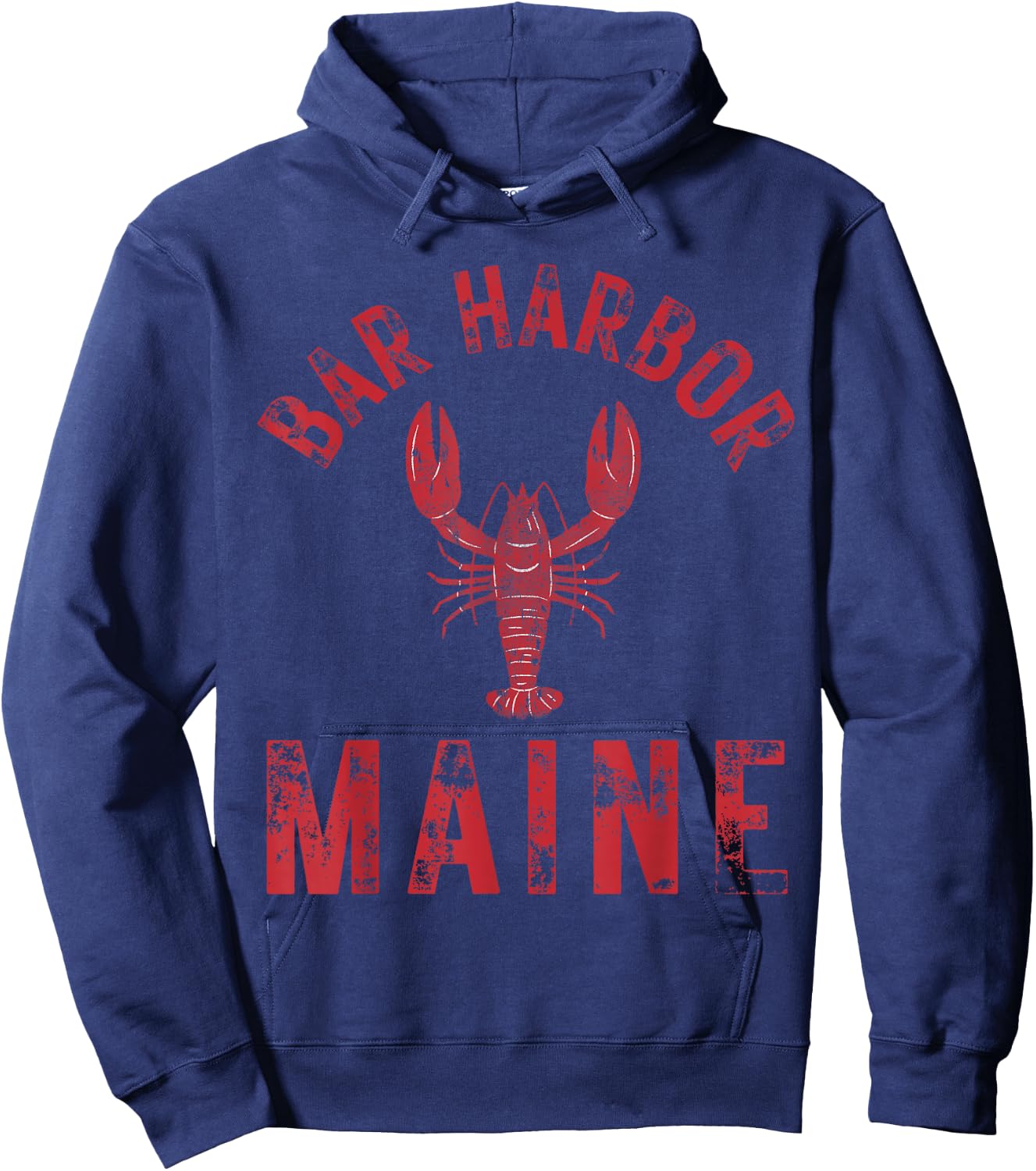 Bar Harbor Maine Lobster Travel Acadia Vintage Hoodie - Hoodie | Navy