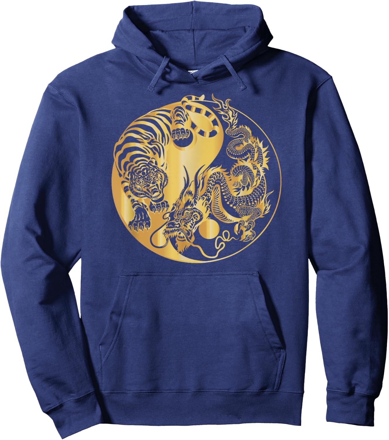 Yin yang tiger dragon gold Hoodie - Hoodie | Navy