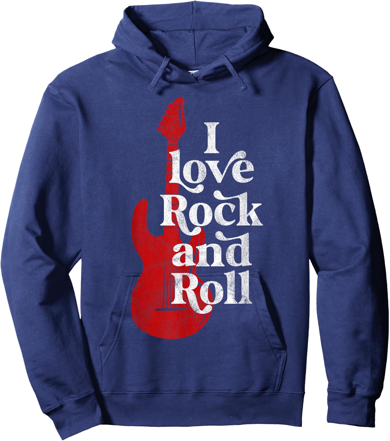 I Love Rock and roll Hoodie - Hoodie | Navy