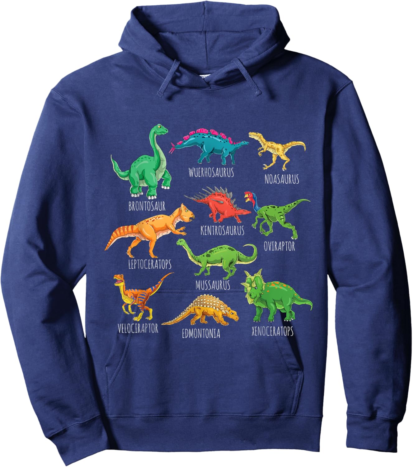 Types Of Dinosaurs Graphics Dino Identification Hoodie - Hoodie | Navy