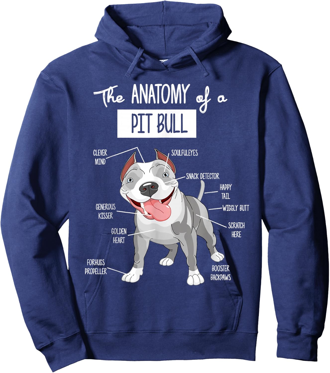 Anatomy Of A Pitbull Dog Lover Hoodie - Hoodie | Navy