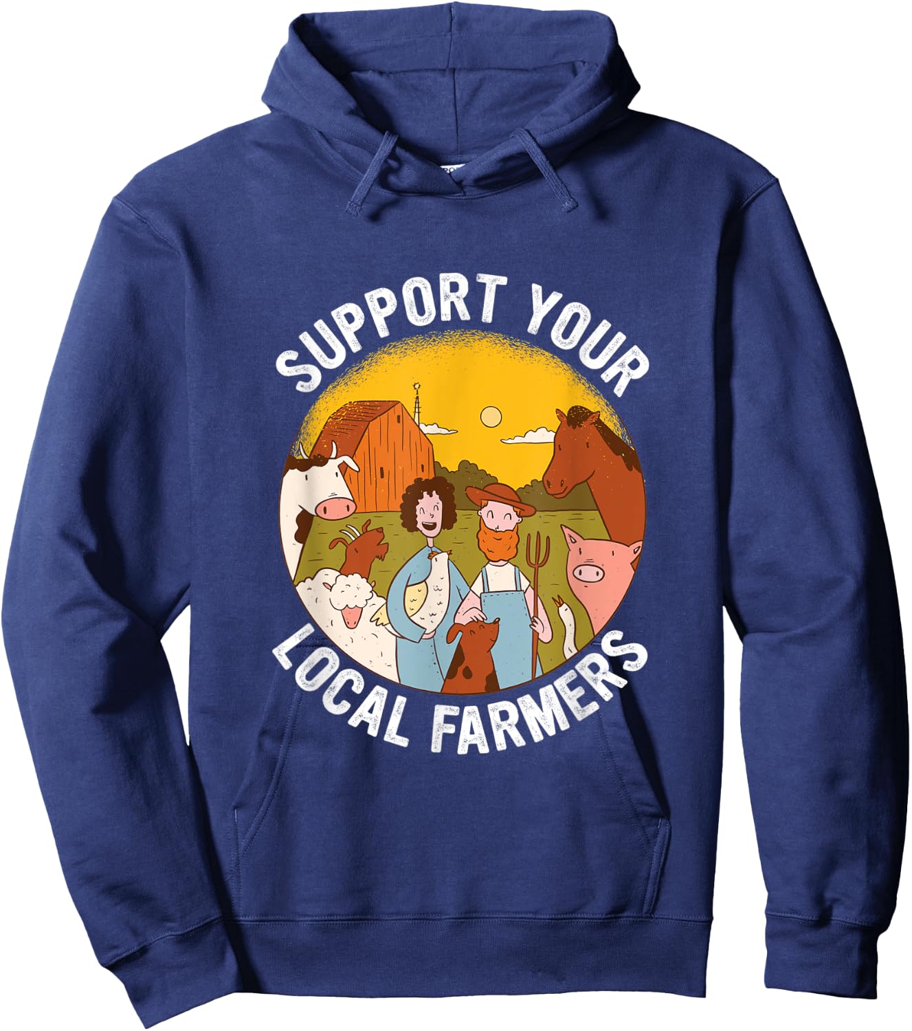 Support Your Local Farmers Farming Hoodie - Hoodie | Navy