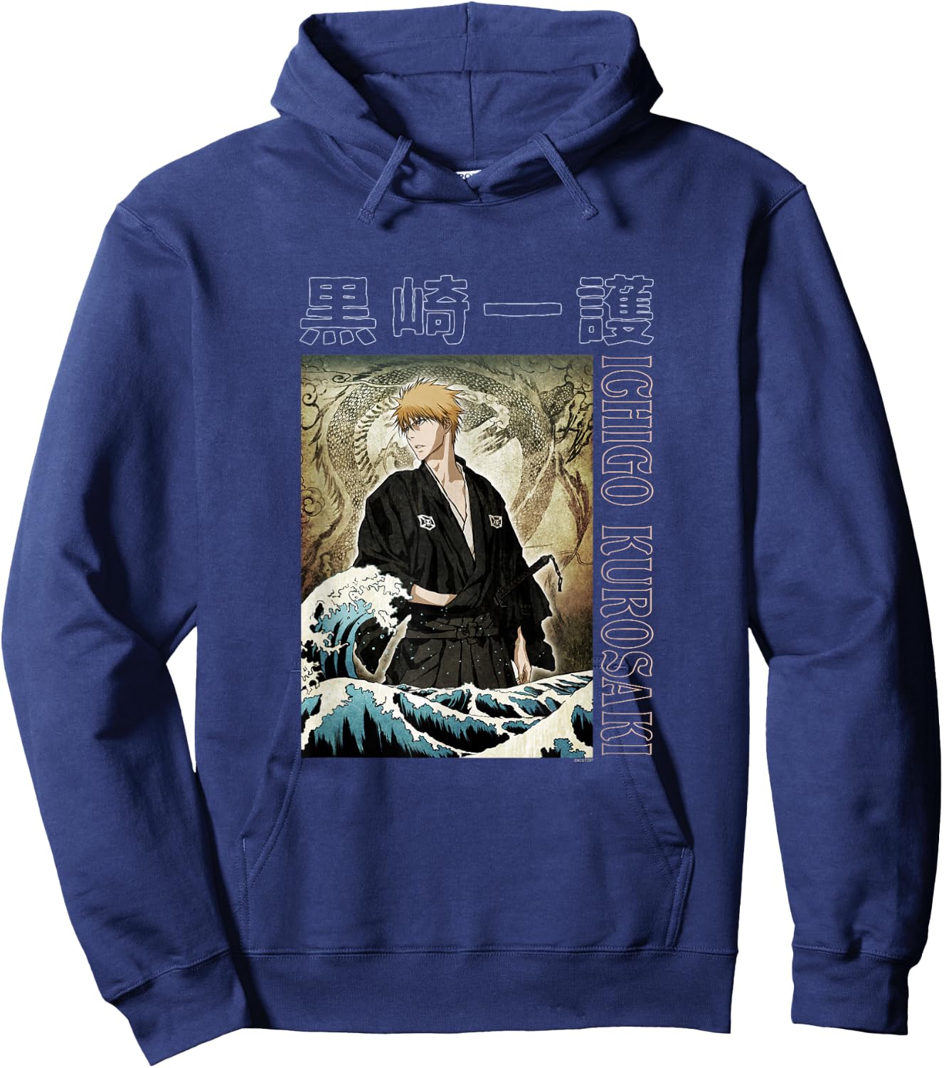Bleach Ichigo with Waves Anime Hoodie - Hoodie | Navy