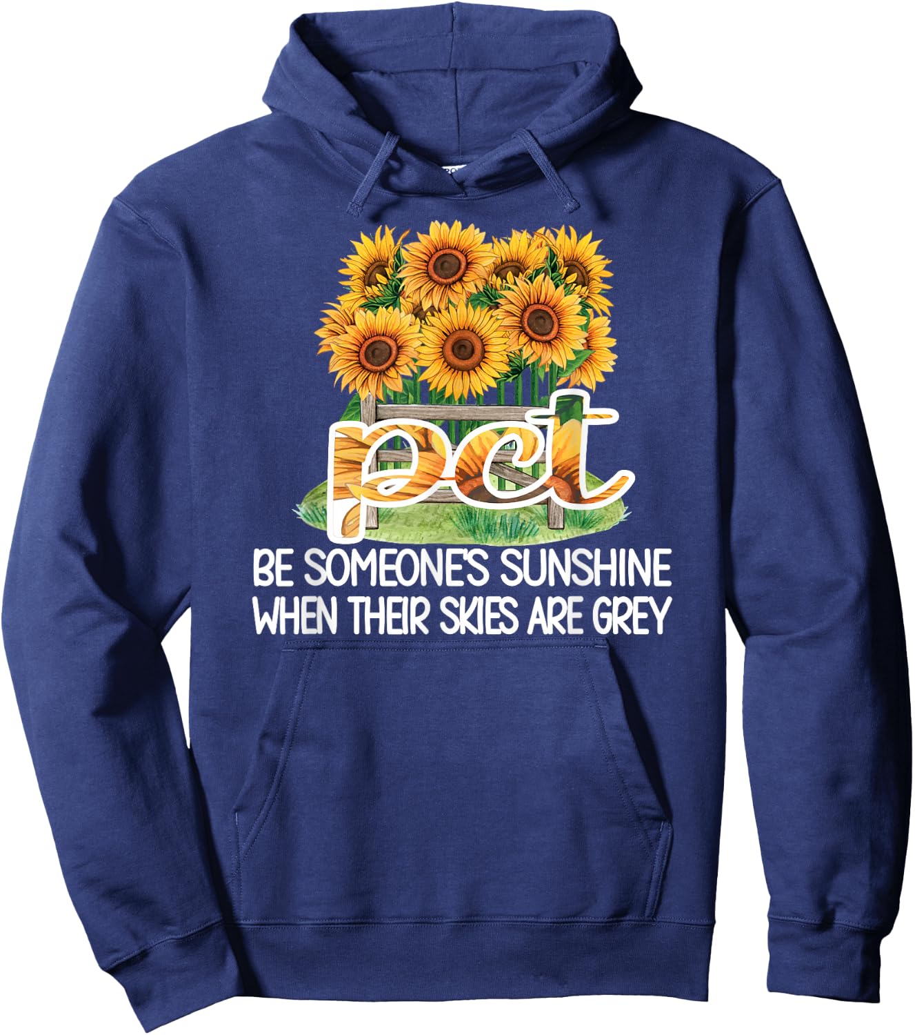 PCT Sunflower Best Patient Care Tech Hoodie - Hoodie | Navy