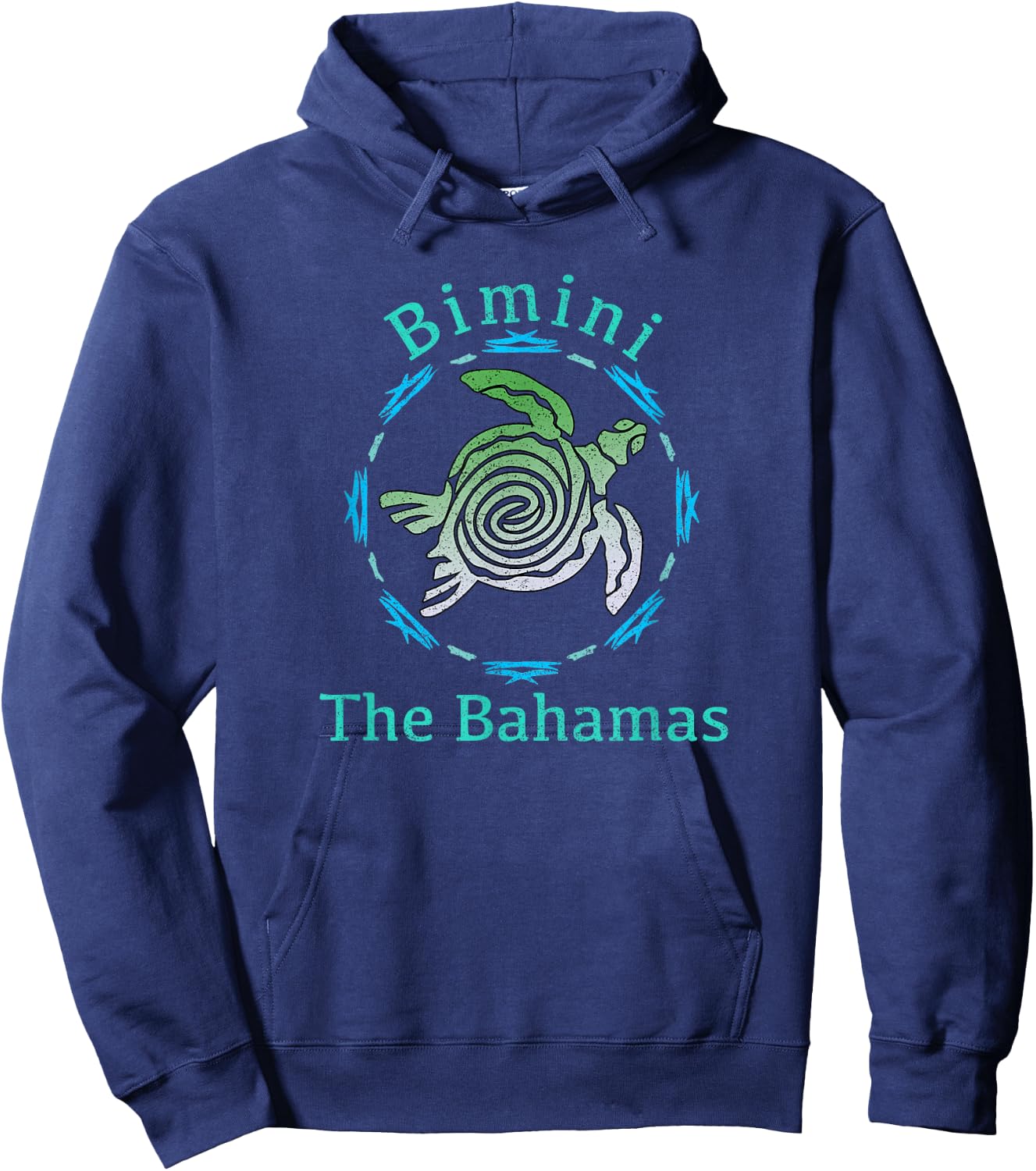 Bimini, The Bahamas Vintage Tribal Turtle Gift Hoodie - Hoodie | Navy