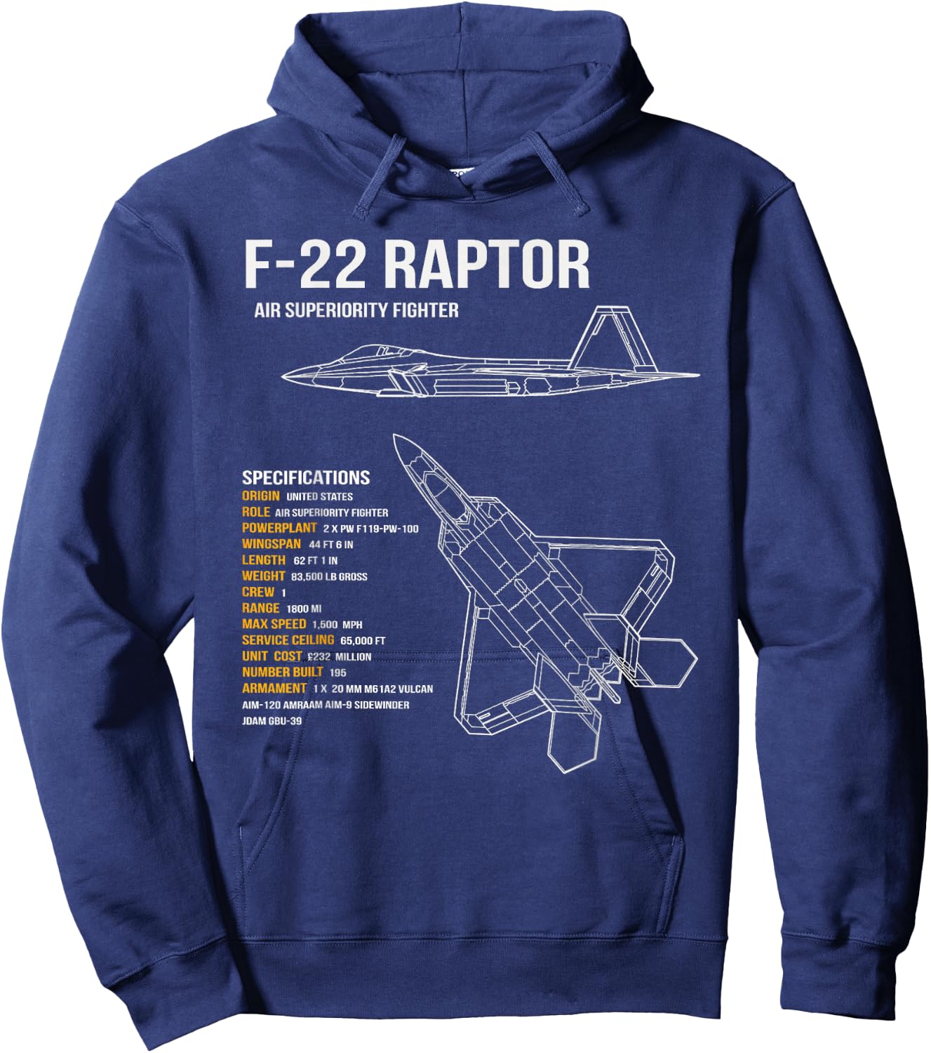 F-22 Raptor Hoodie - Hoodie | Navy