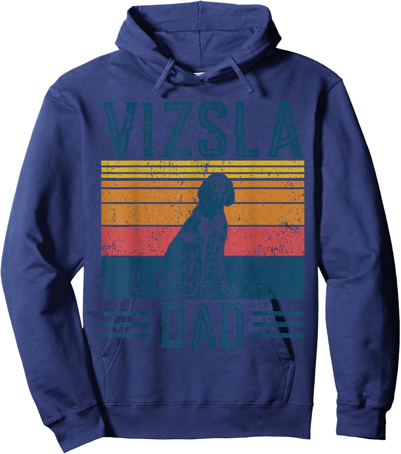Vizsla Dad - Vintage Hungarian Vizsla Papa Hoodie - Hoodie | Navy