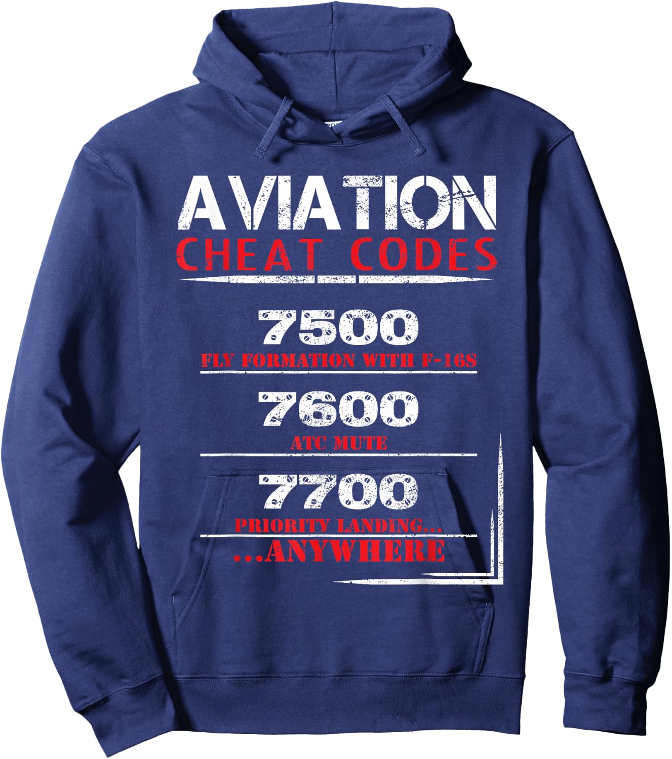 Funny Pilot Aviation cheat code Hoodie - Hoodie | Navy