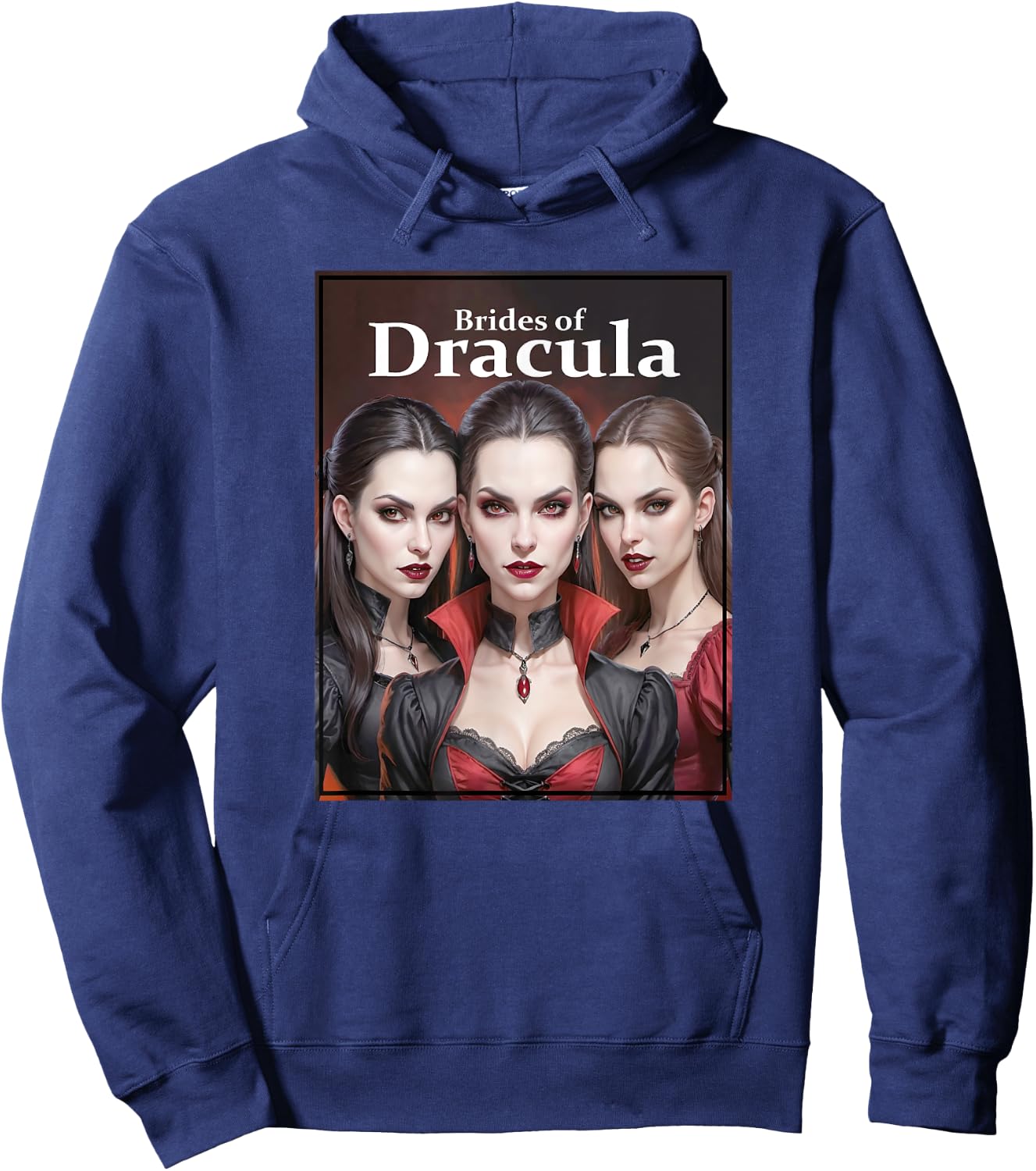 Dracula's Brides - Seductive Vampire Sisters Hoodie - Hoodie | Navy
