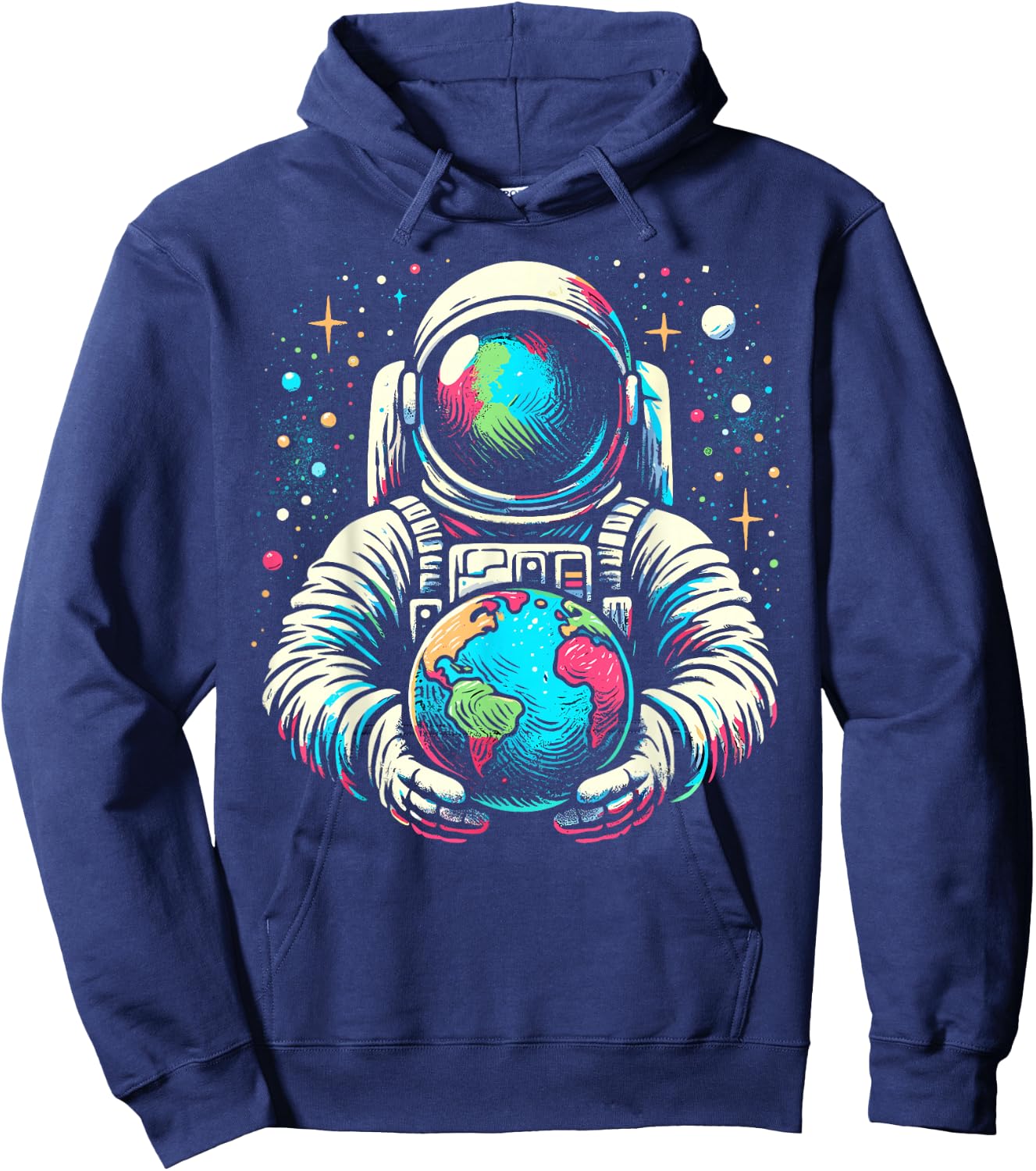 Space Graphic Funny Astonaut holding Space Hoodie - Hoodie | Navy