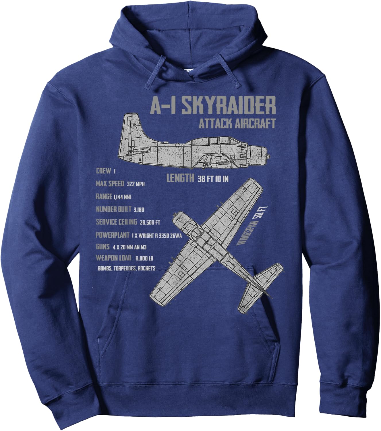 A-1 Skyraider Hoodie - Hoodie | Navy