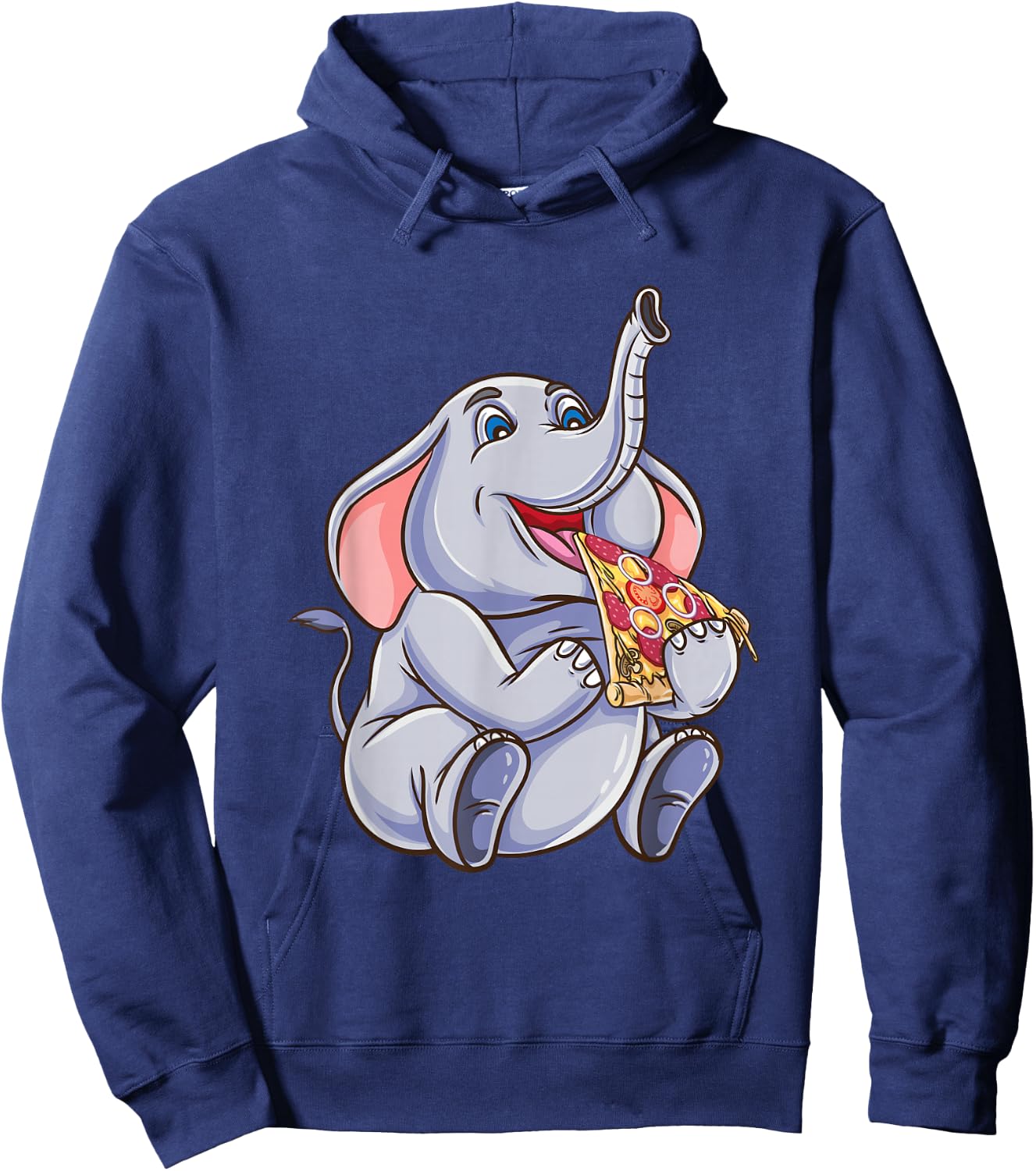 Funny Elephant Eating Pizza Hoodie - Hoodie | Navy