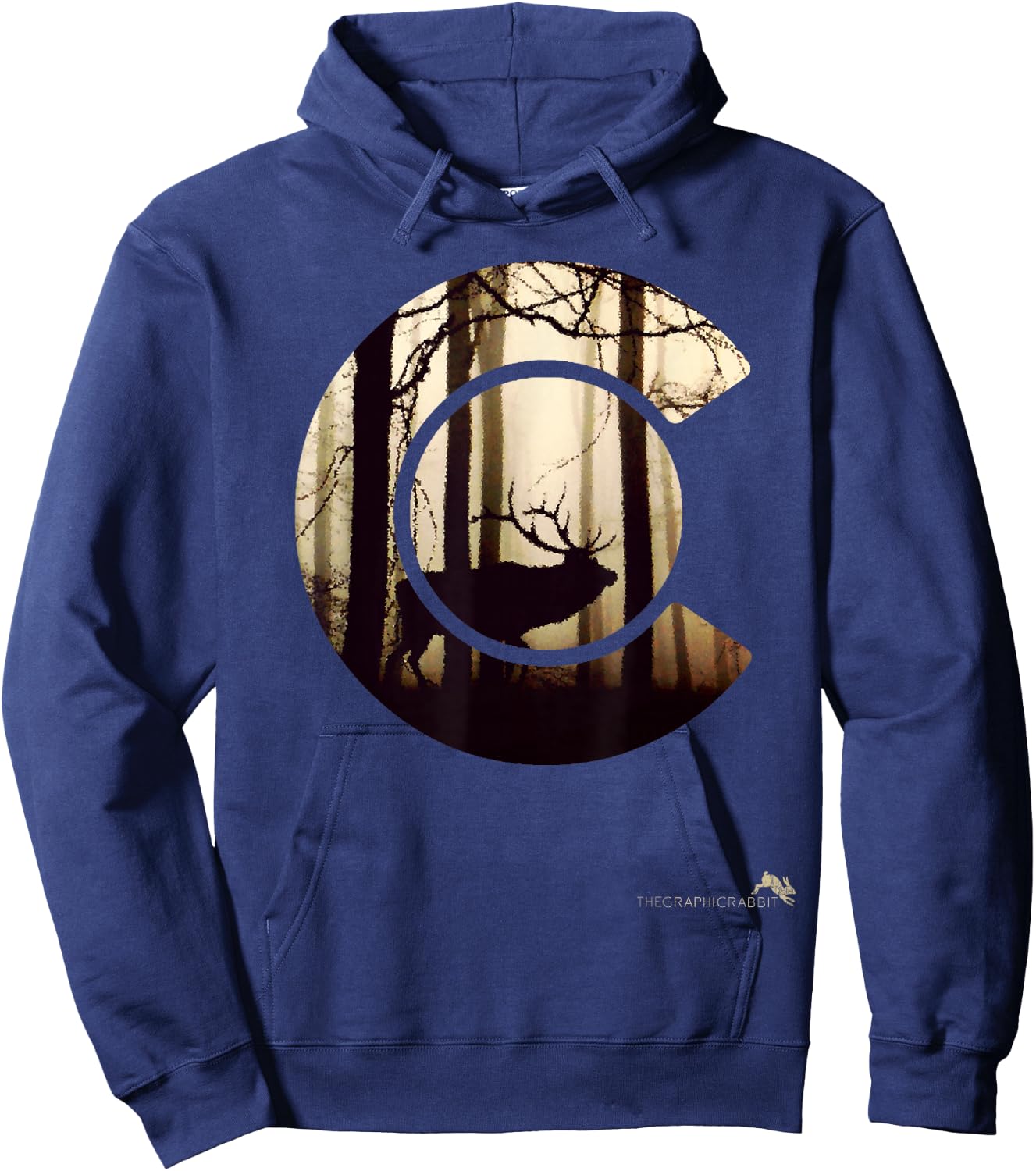 Colorado Flag Logo Elk Hunting Shirt Men Hoodie - Hoodie | Navy