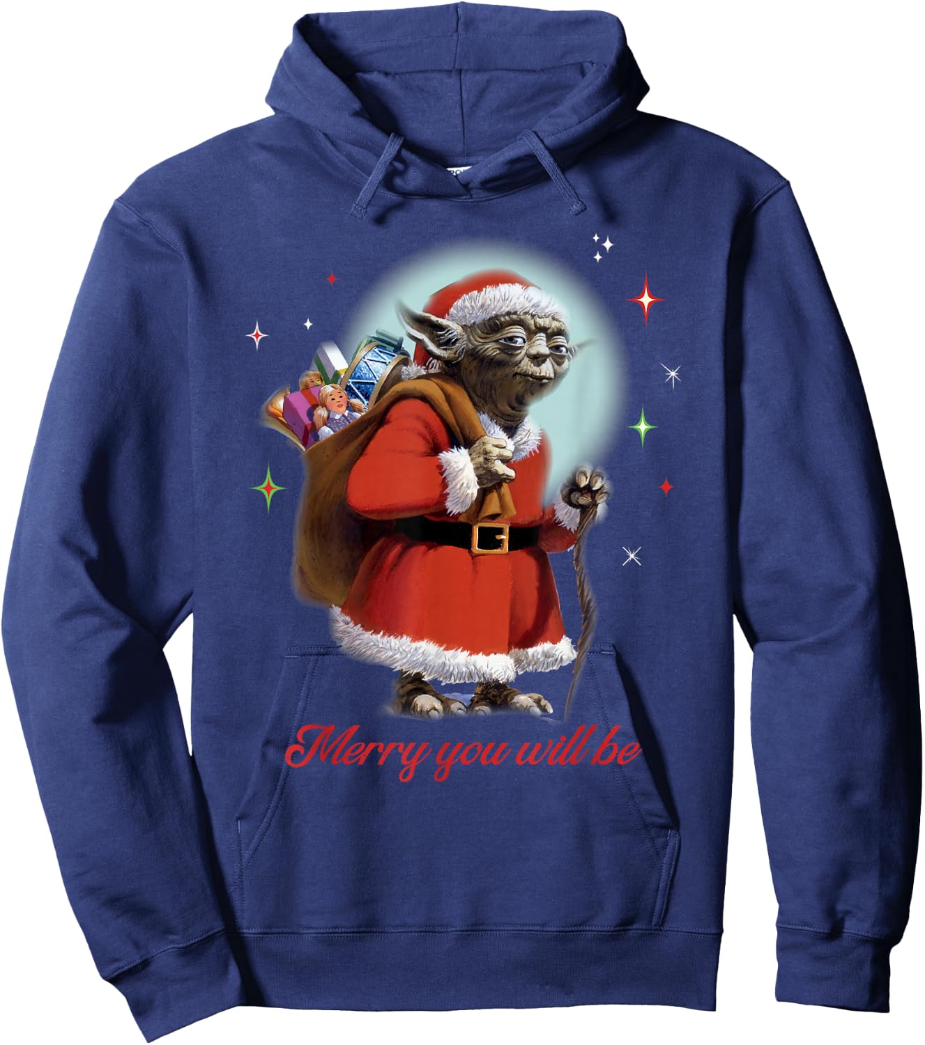 Star Wars Santa Yoda Merry You Will Be Hoodie - Hoodie | Navy