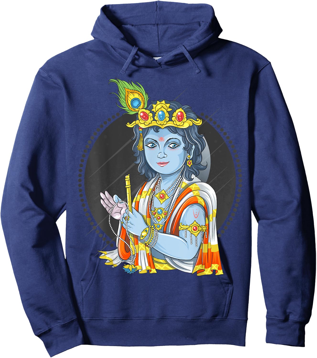 Diwali Hindu God Lord Krishna Hoodie - Hoodie | Navy