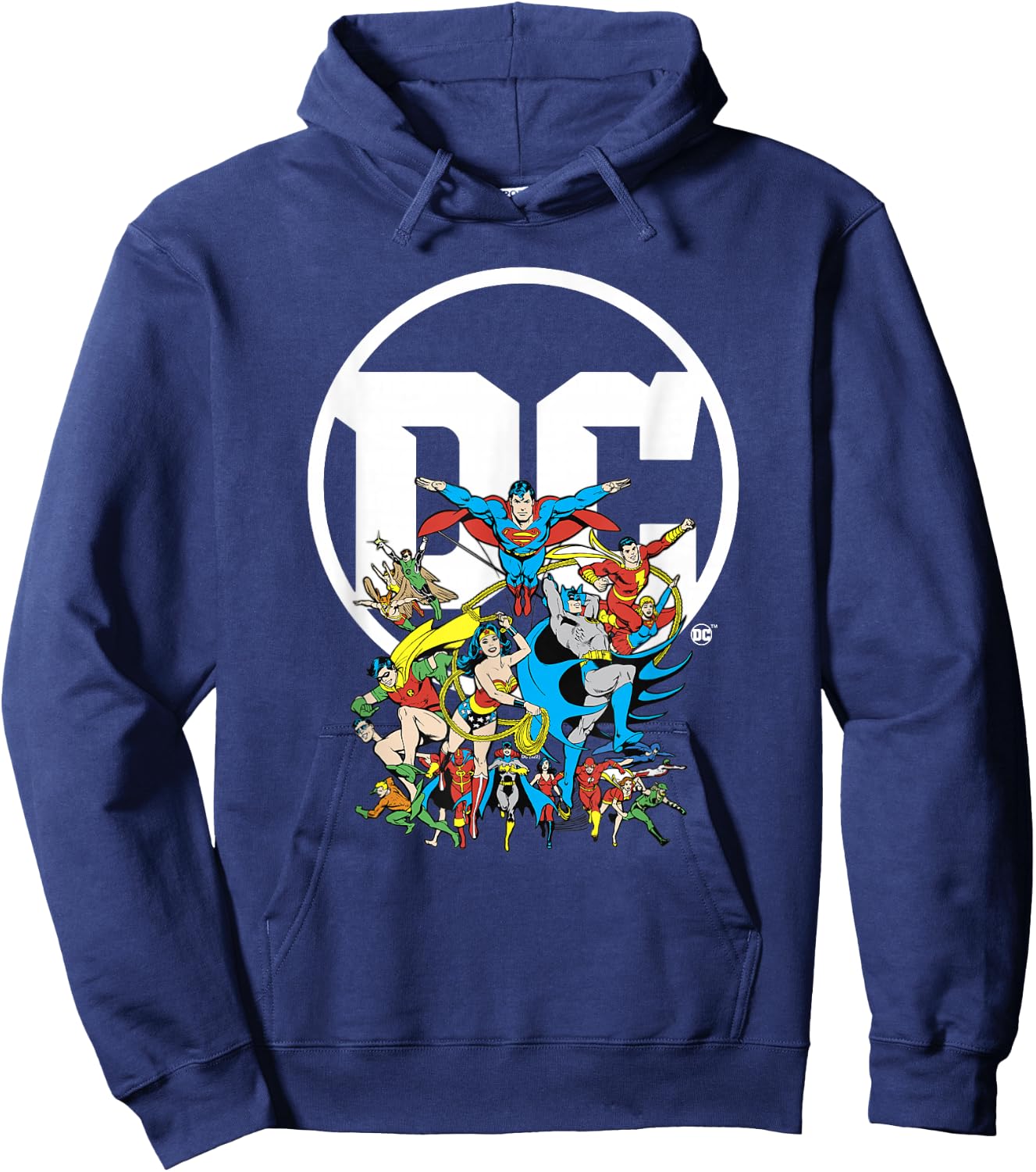DC Comics Character Group Logo Poster Hoodie - Hoodie | Navy