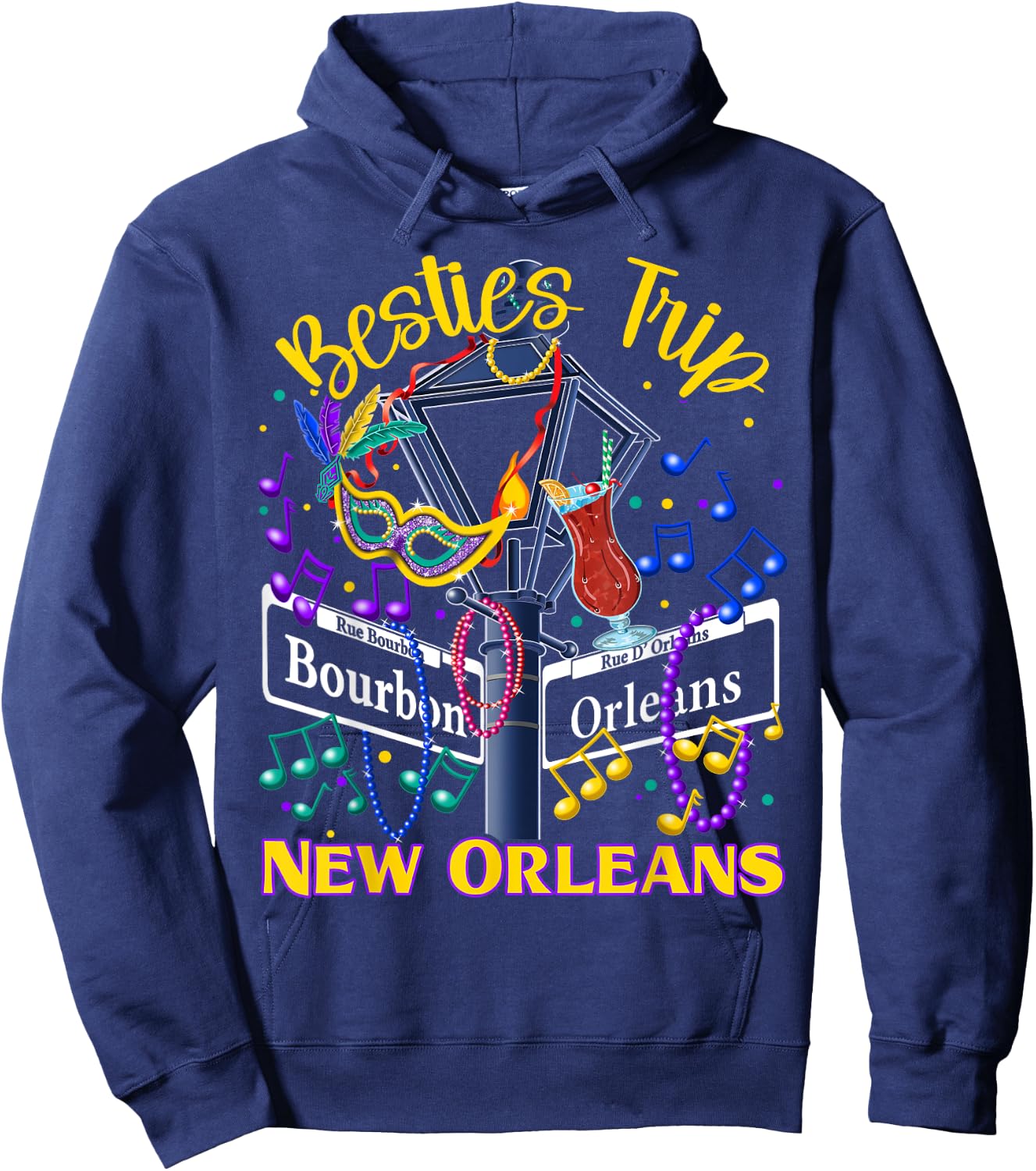 New Orleans Besties Trip Girlfriends Vacation Hoodie - Hoodie | Navy