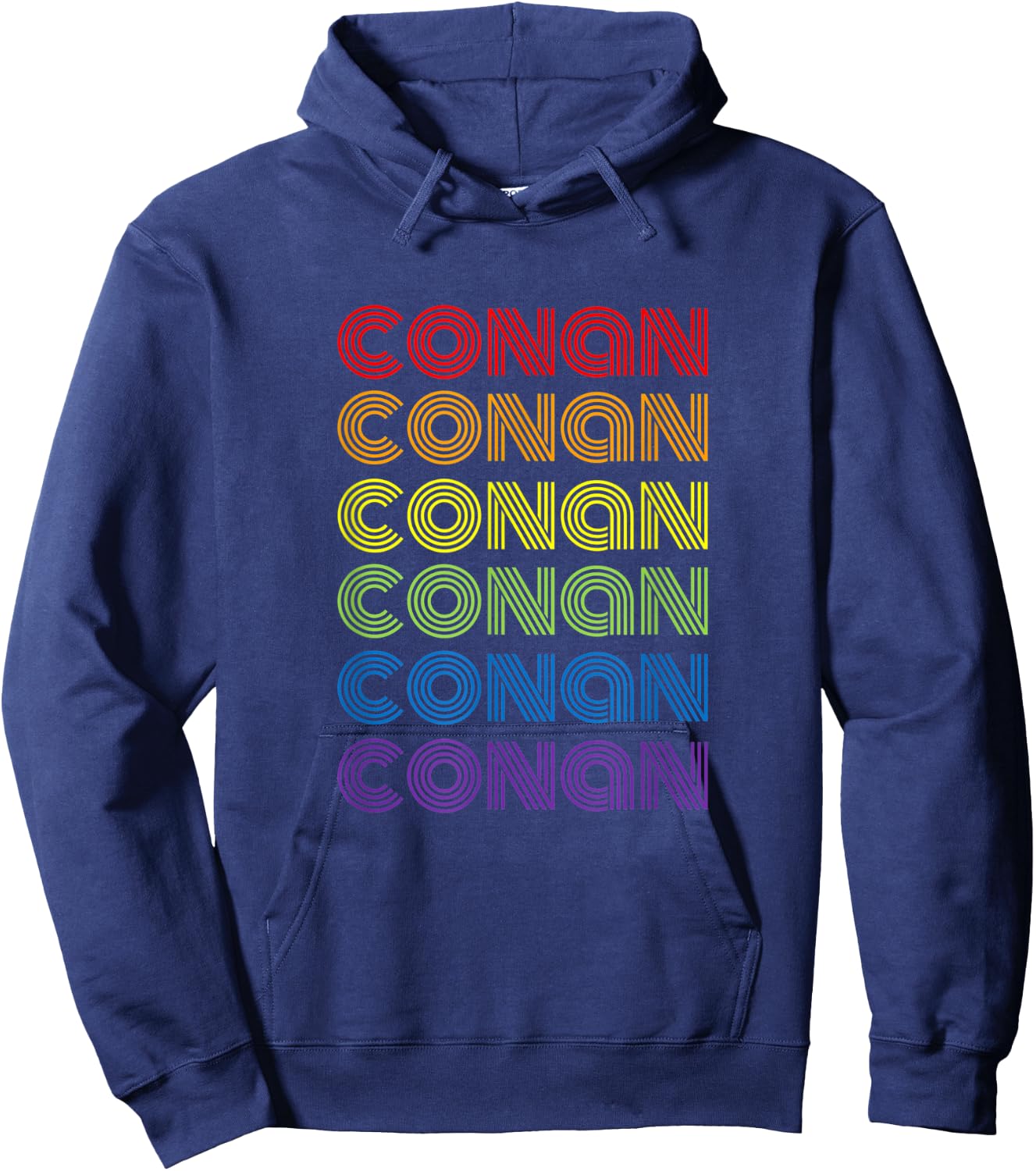 Retro Style Conan Rainbow Name Hoodie - Hoodie | Navy