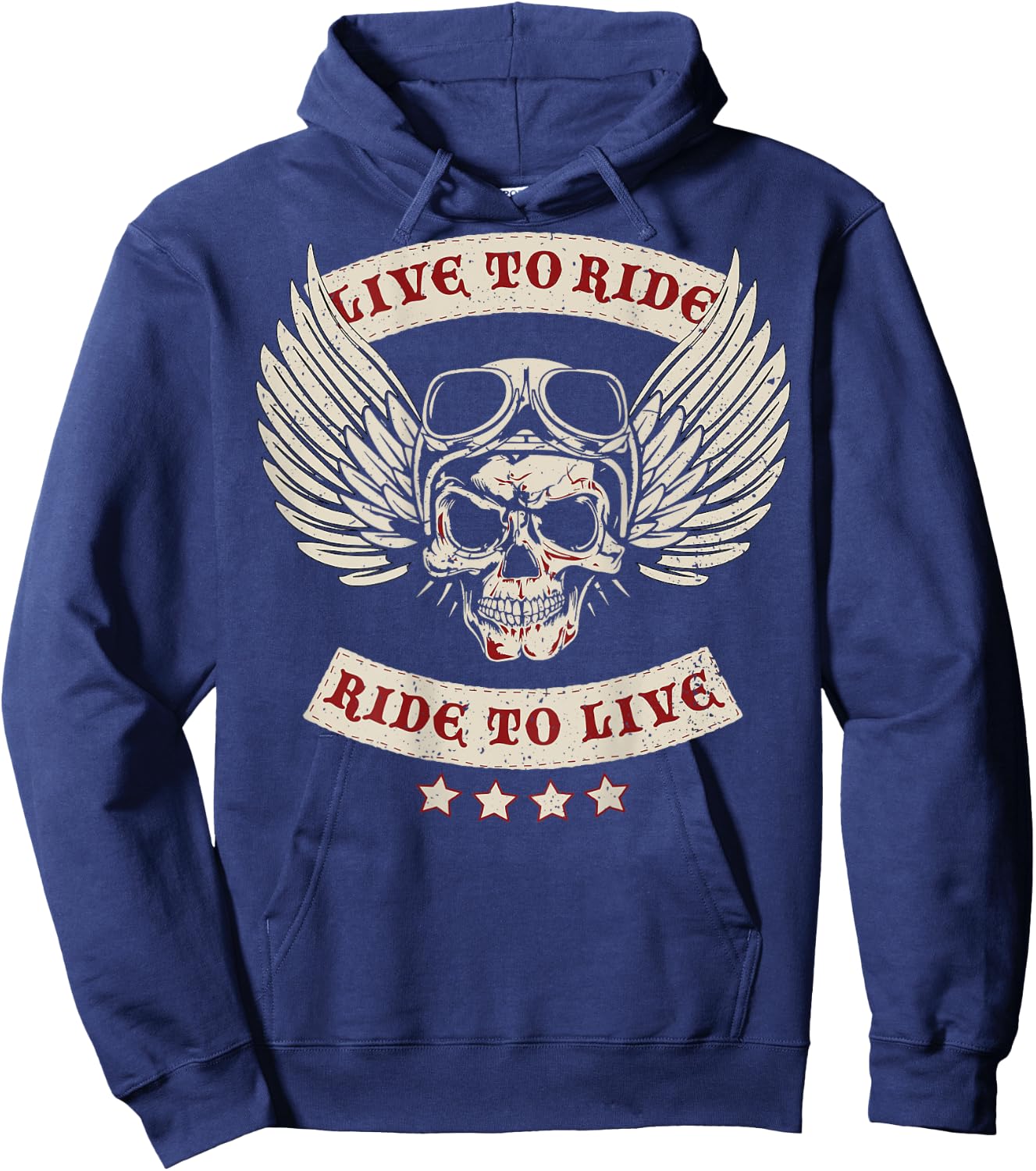 Live to Ride Motorcycle MC (Design on Back) Hoodie - Hoodie | Navy
