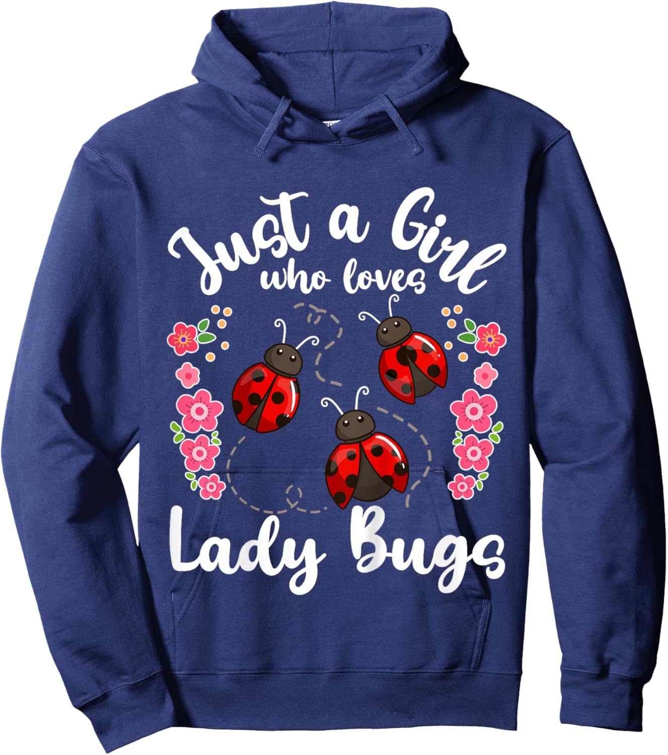 Kids Lady Bug Just a Girl Who Loves Lady Bugs Hoodie - Hoodie | Navy