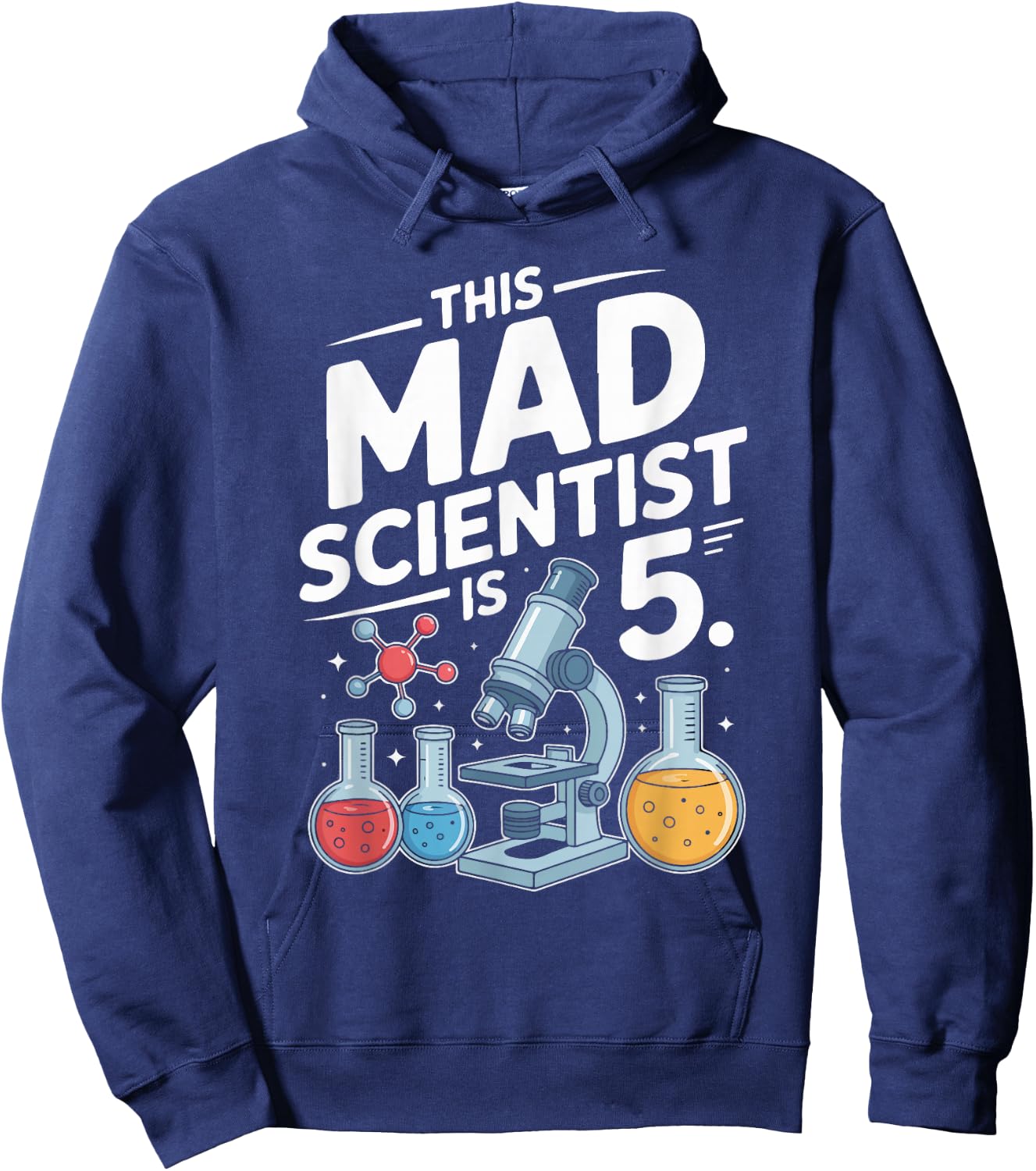 This Mad Scientist is 5 Birthday Science Fun Hoodie - Hoodie | Navy