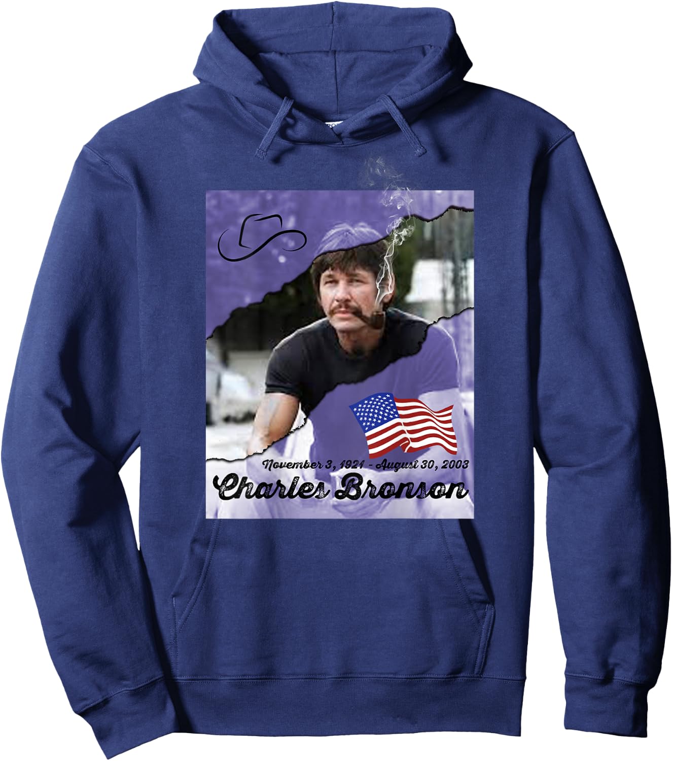 Charles Bronson_002_Back Printed Hoodie - Hoodie | Navy