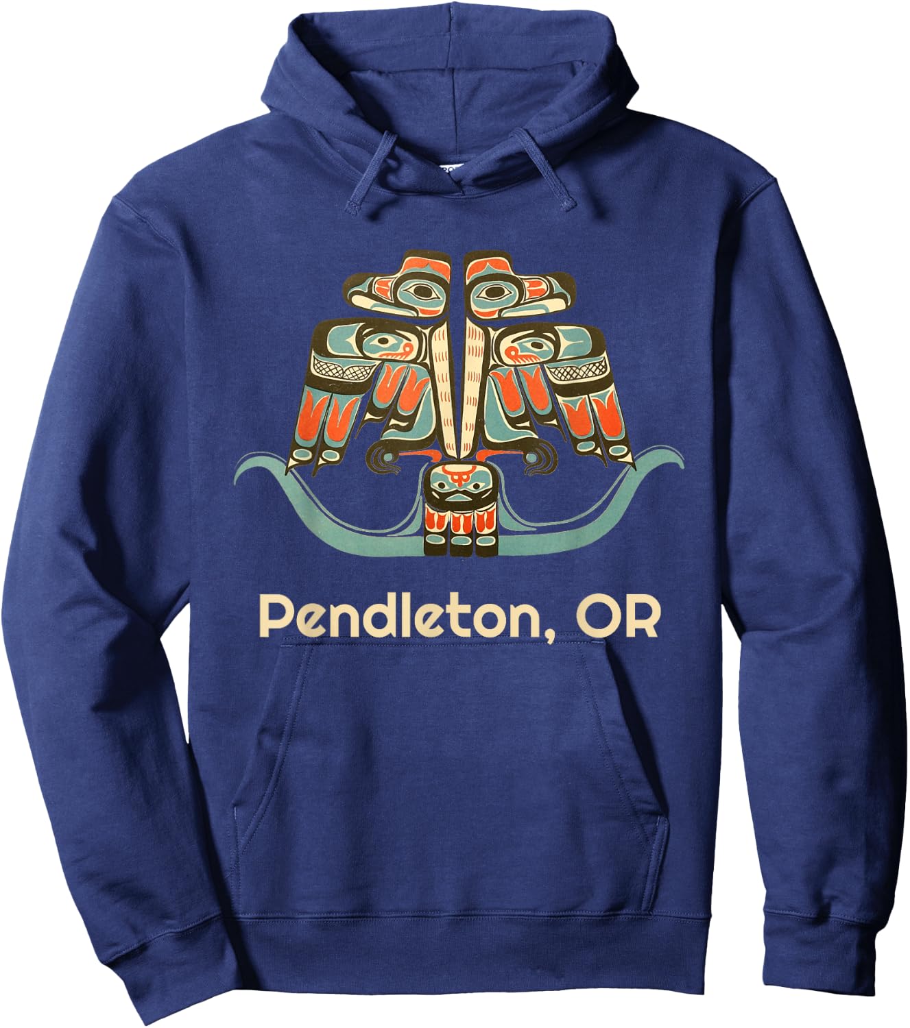 Pendleton Oregon Thunderbird NW Native American Hoodie - Hoodie | Navy