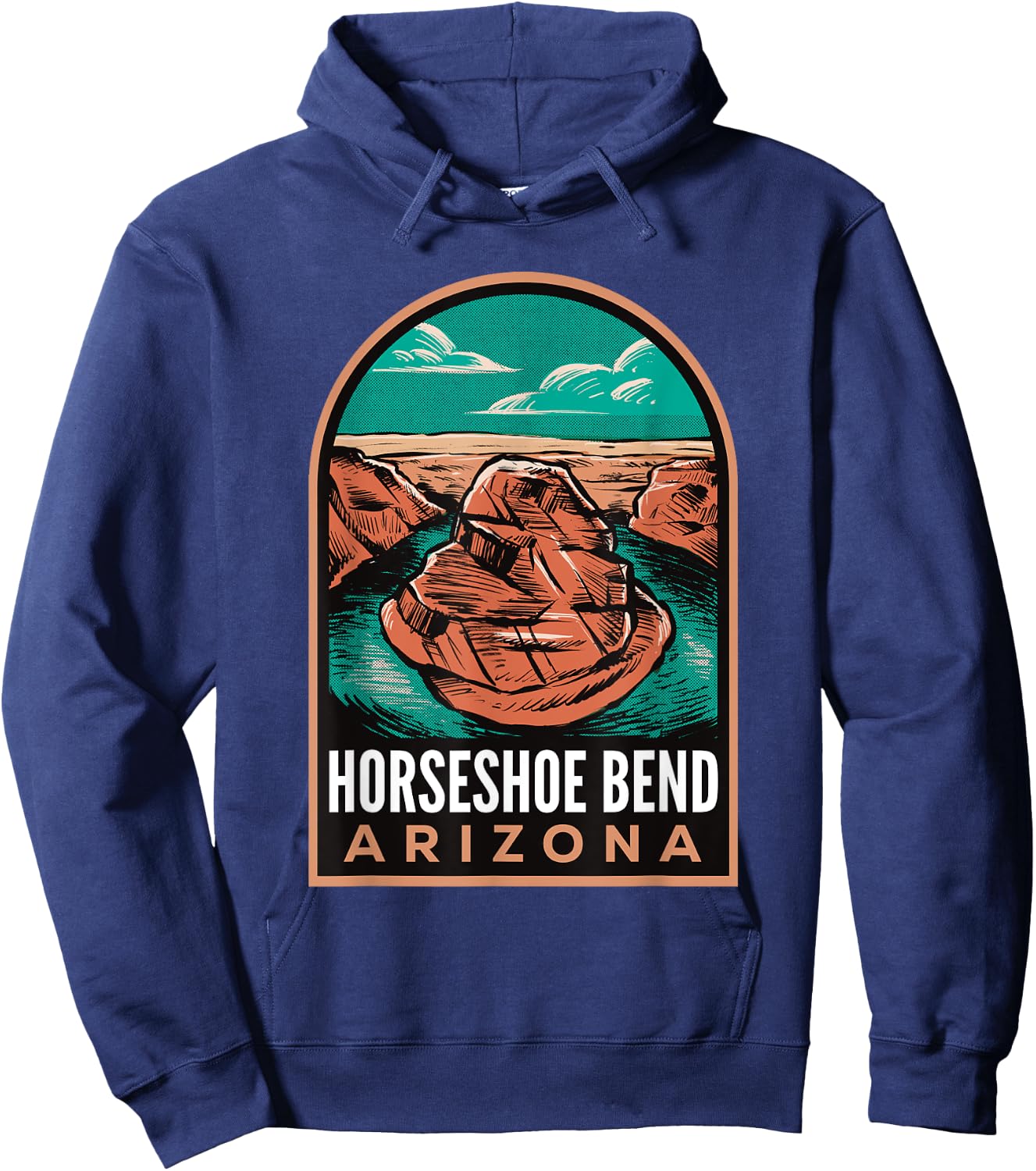 Horseshoe Bend Arizona Vintage Hoodie - Hoodie | Navy