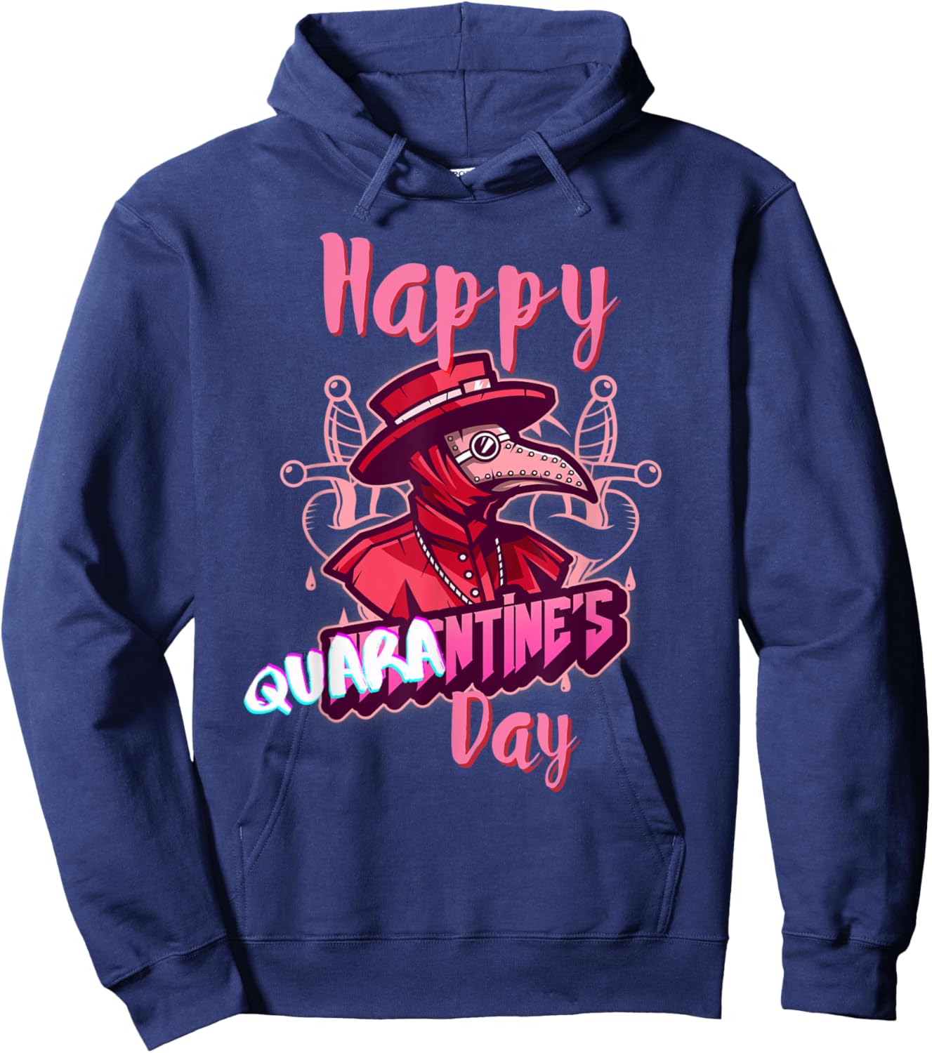 Happy Valentine's Day Quarantine Plague Doctor Hoodie - Hoodie | Navy