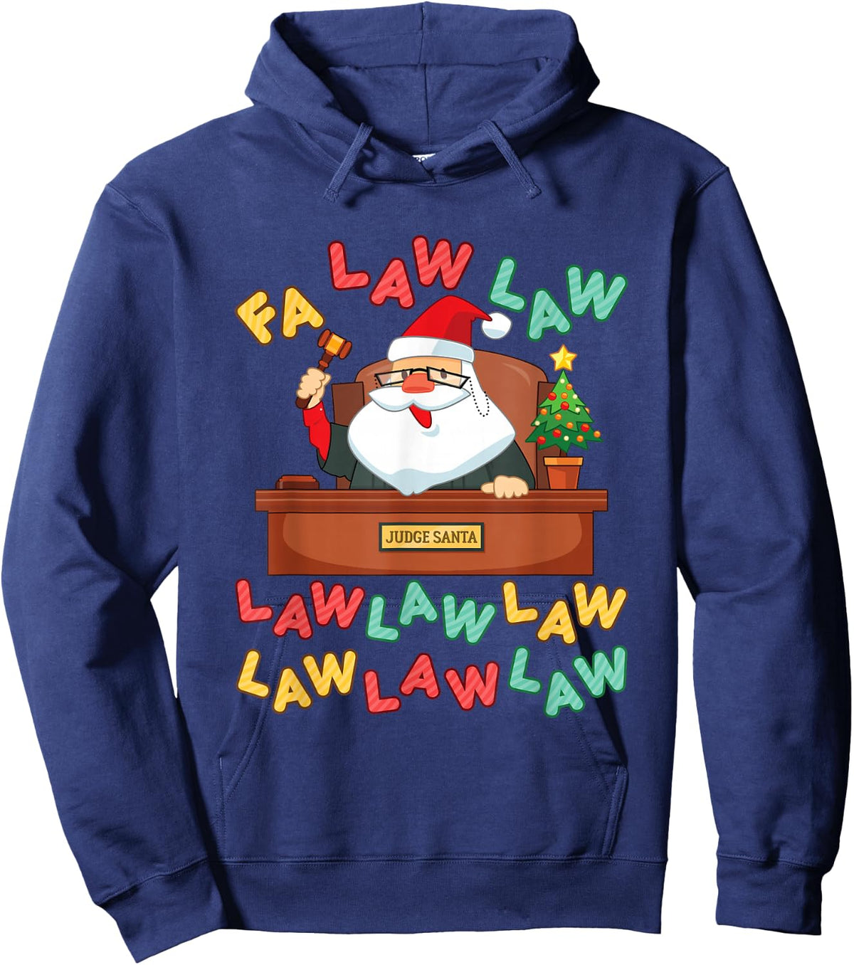 Fa Law Law Santa Claus Judge Lawyer Christmas Hoodie - Hoodie | Navy