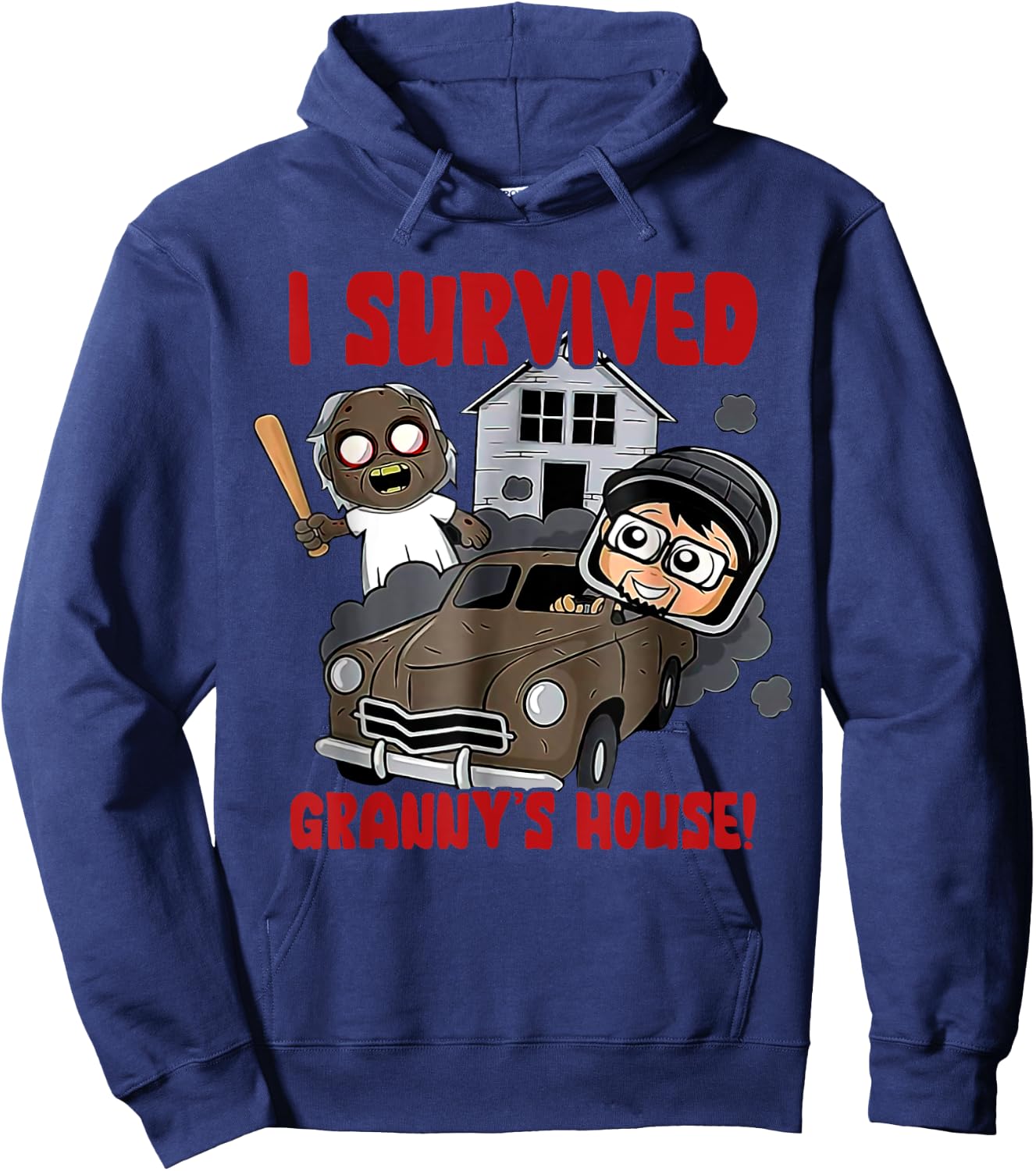 I Survived Granny's Funny House Hoodie - Hoodie | Navy