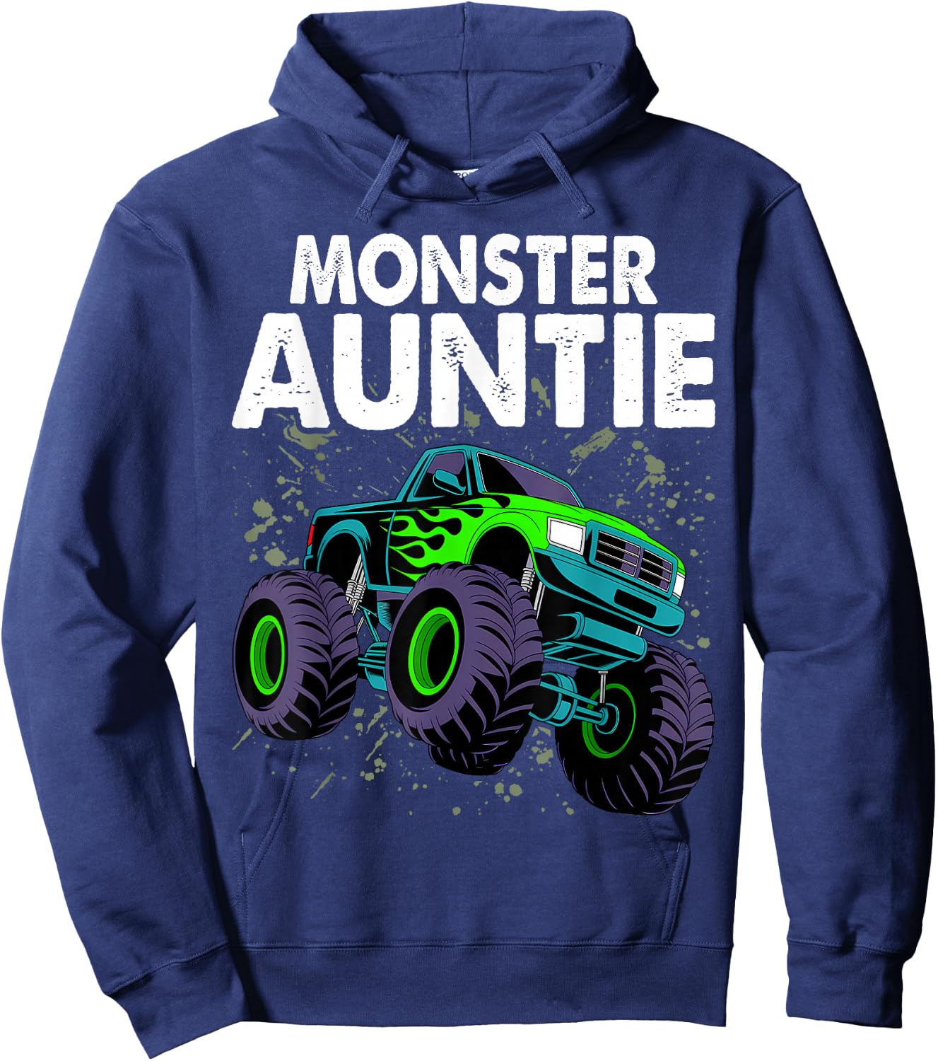 Auntie Family Matching Monster Truck Lovers Hoodie - Hoodie | Navy