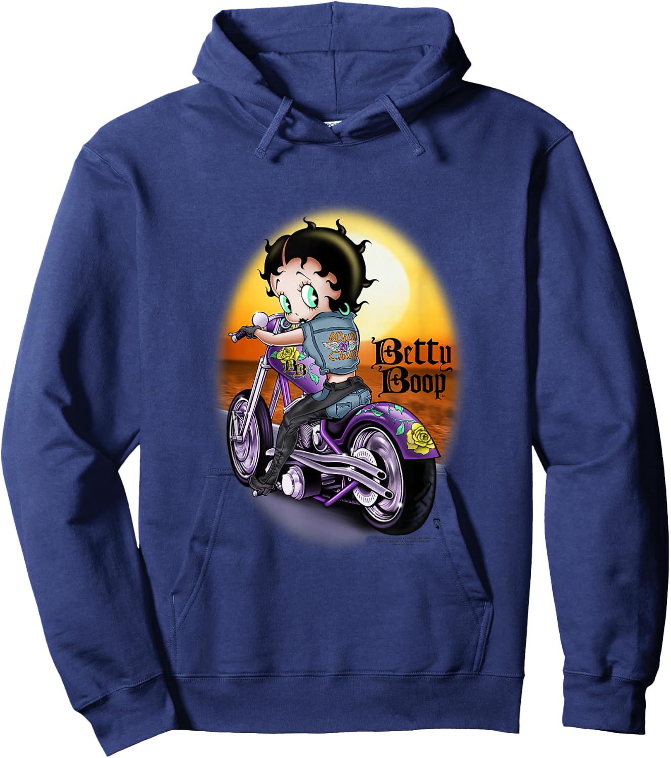 Betty Boop Wild Biker Hoodie - Hoodie | Navy