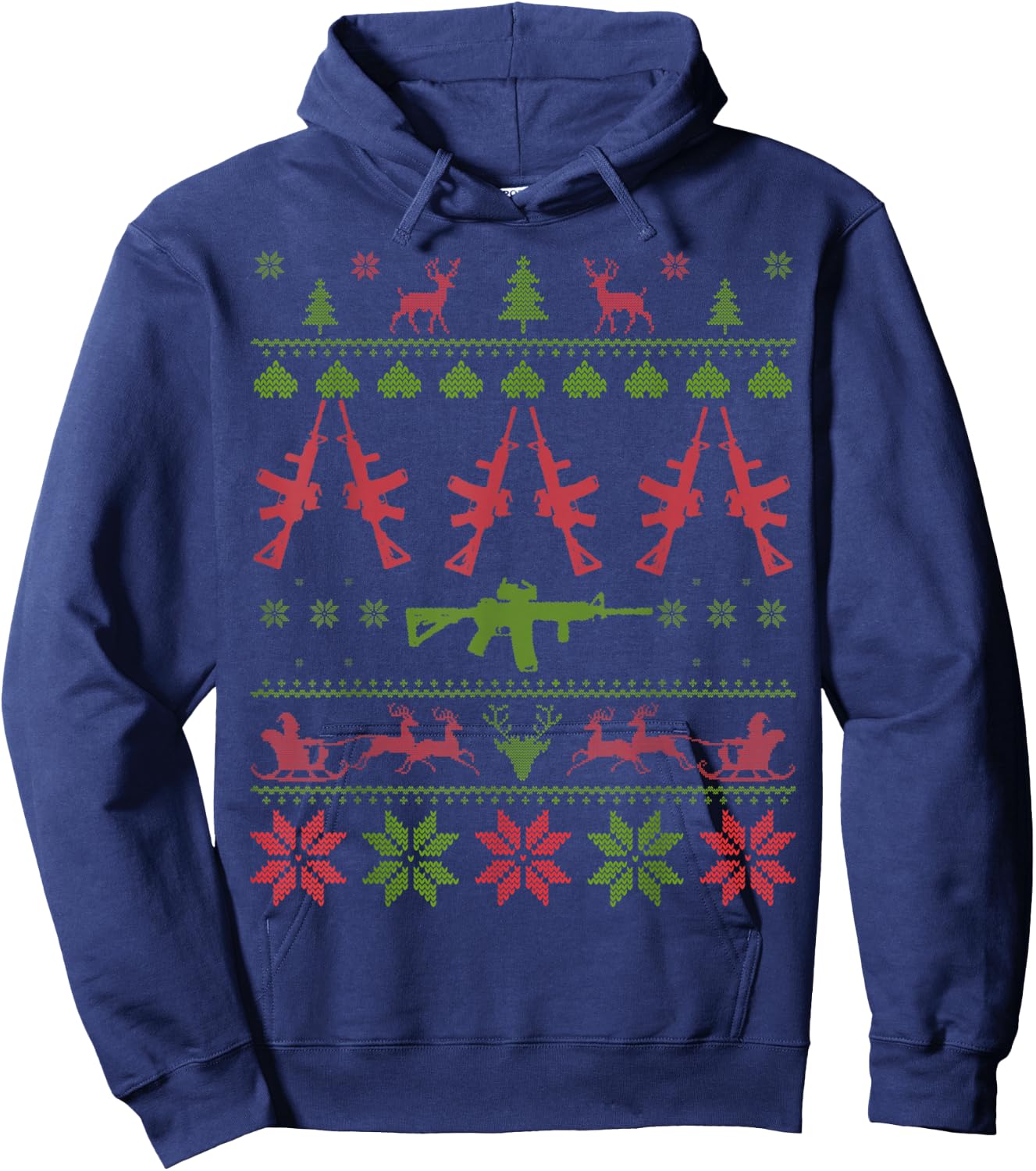 AR15 Ugly Christmas Hoodie - Hoodie | Navy