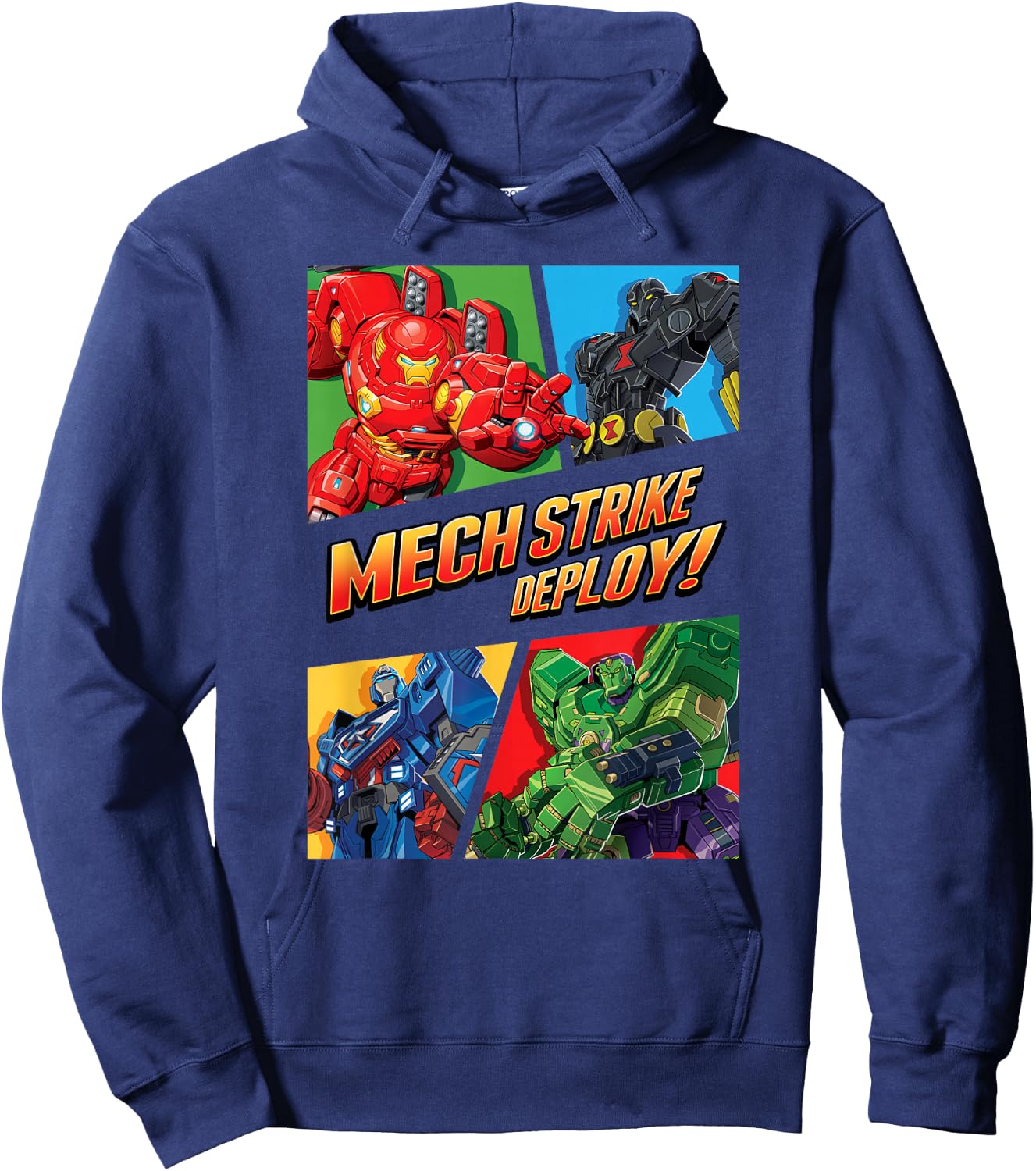 Marvel Avengers Mech Strike Group Shot Panels Hoodie - Hoodie | Navy