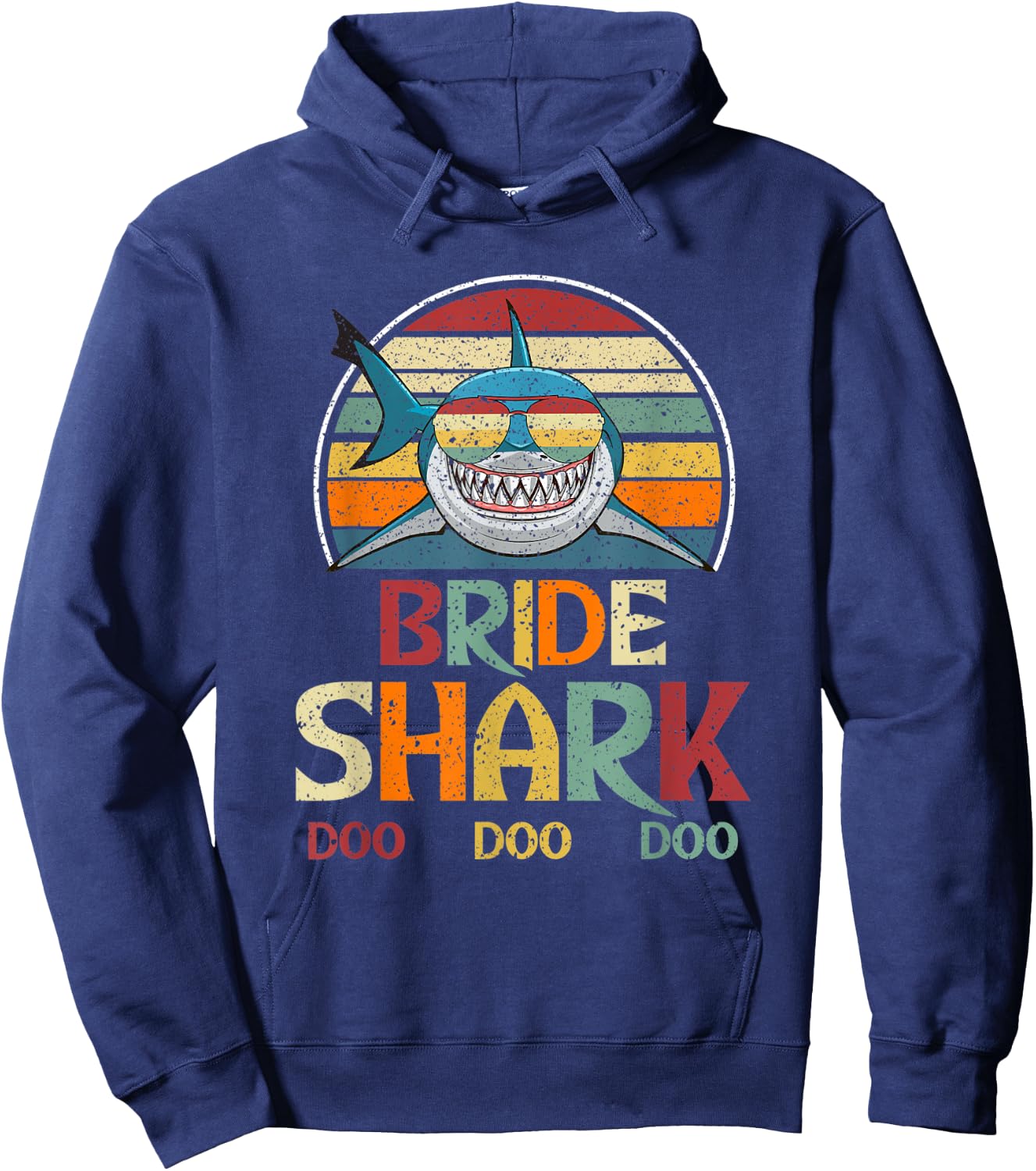 Retro Vintage Bride Shark Wedding Gift Hoodie - Hoodie | Navy