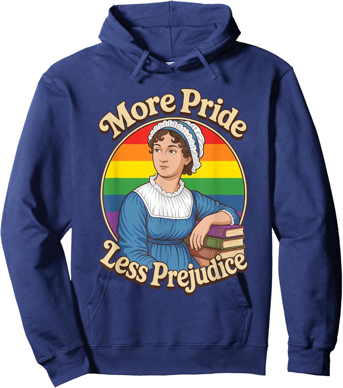 More Pride Less Prejudice LGBTQ Jane Austen Hoodie - Hoodie | Navy