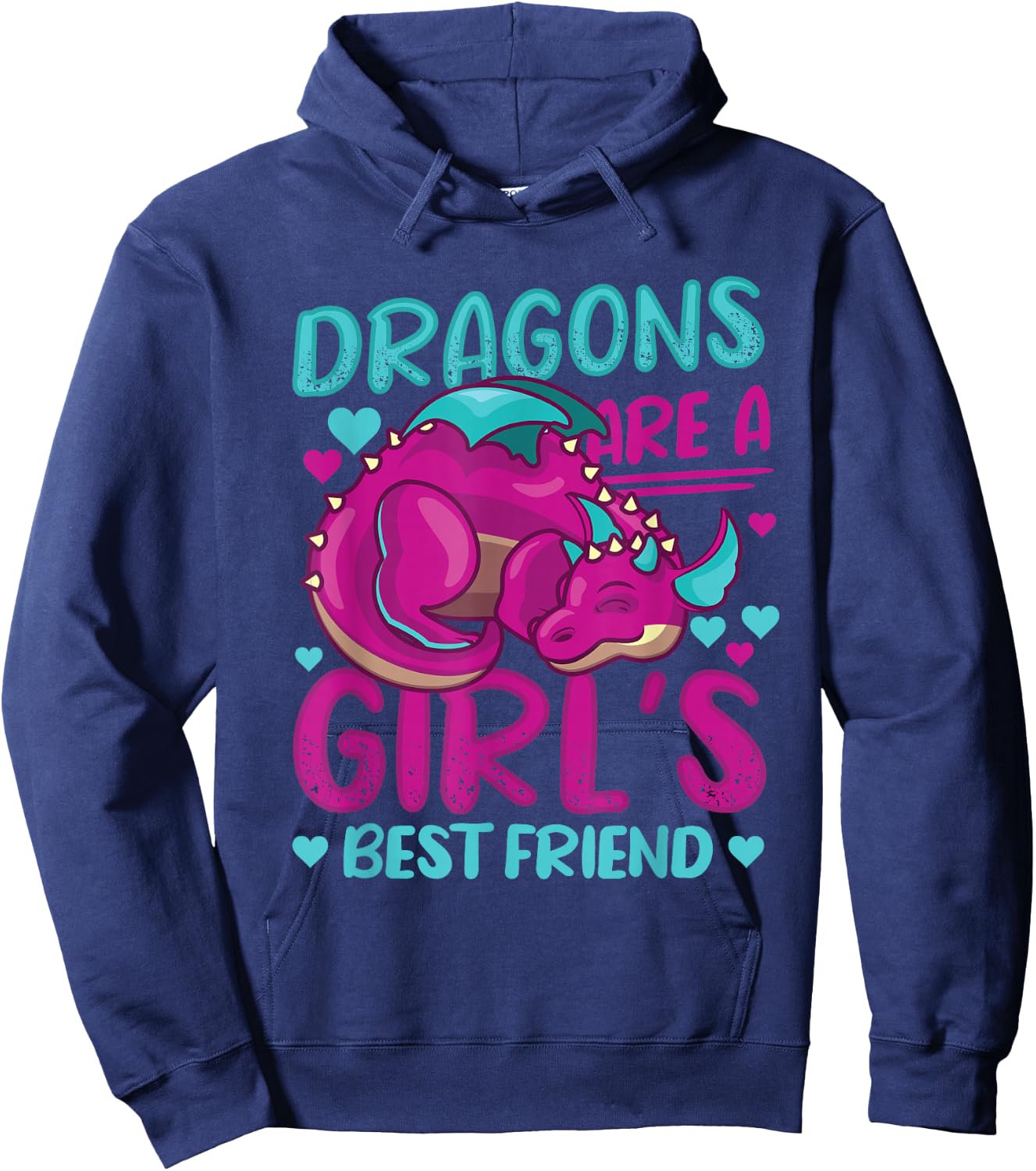 Dragons Are A Girl's Best Friend Dragon Girl Hoodie - Hoodie | Navy