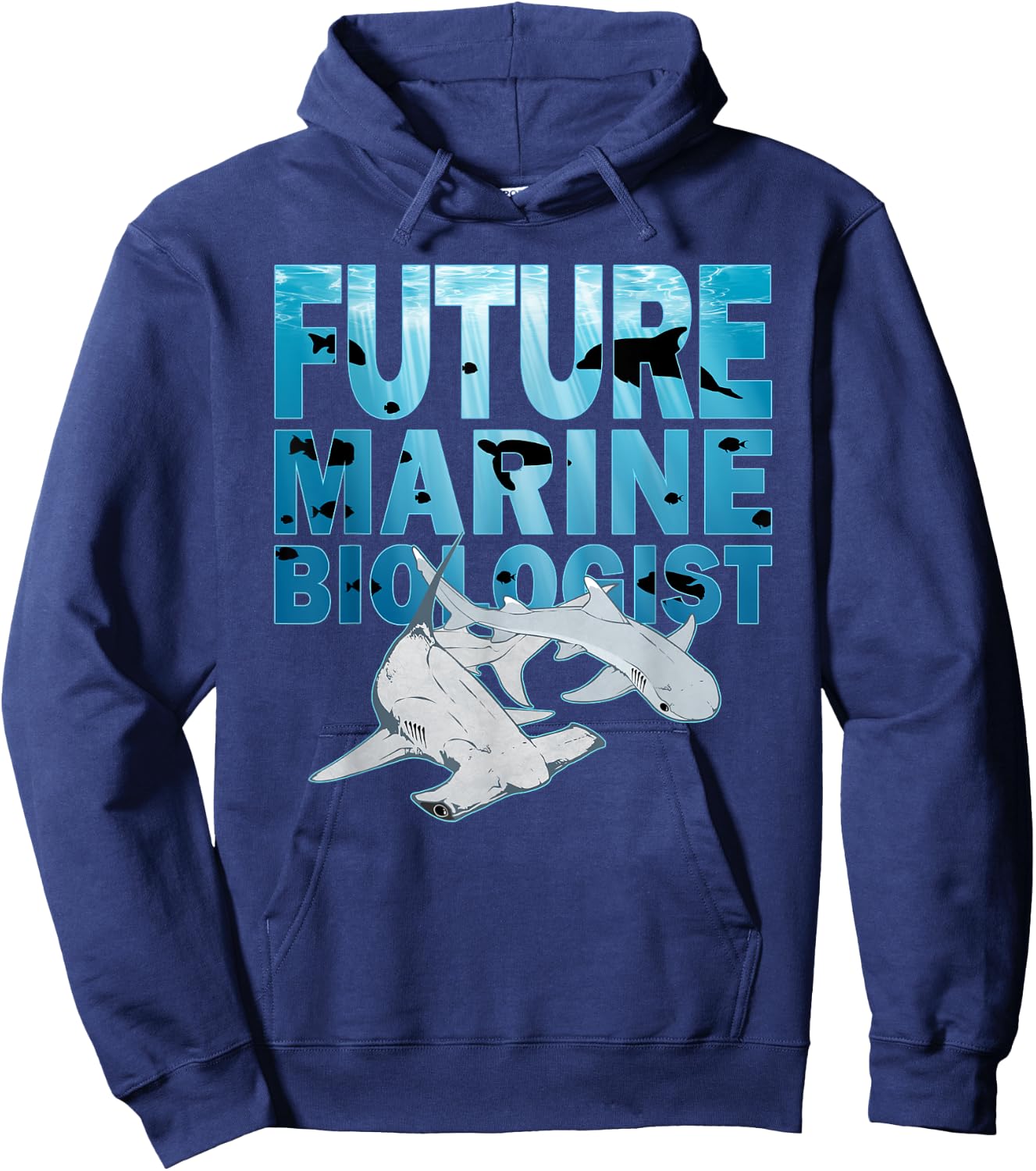 Future Marine Biologist Hammerhead Shark Hoodie - Hoodie | Navy