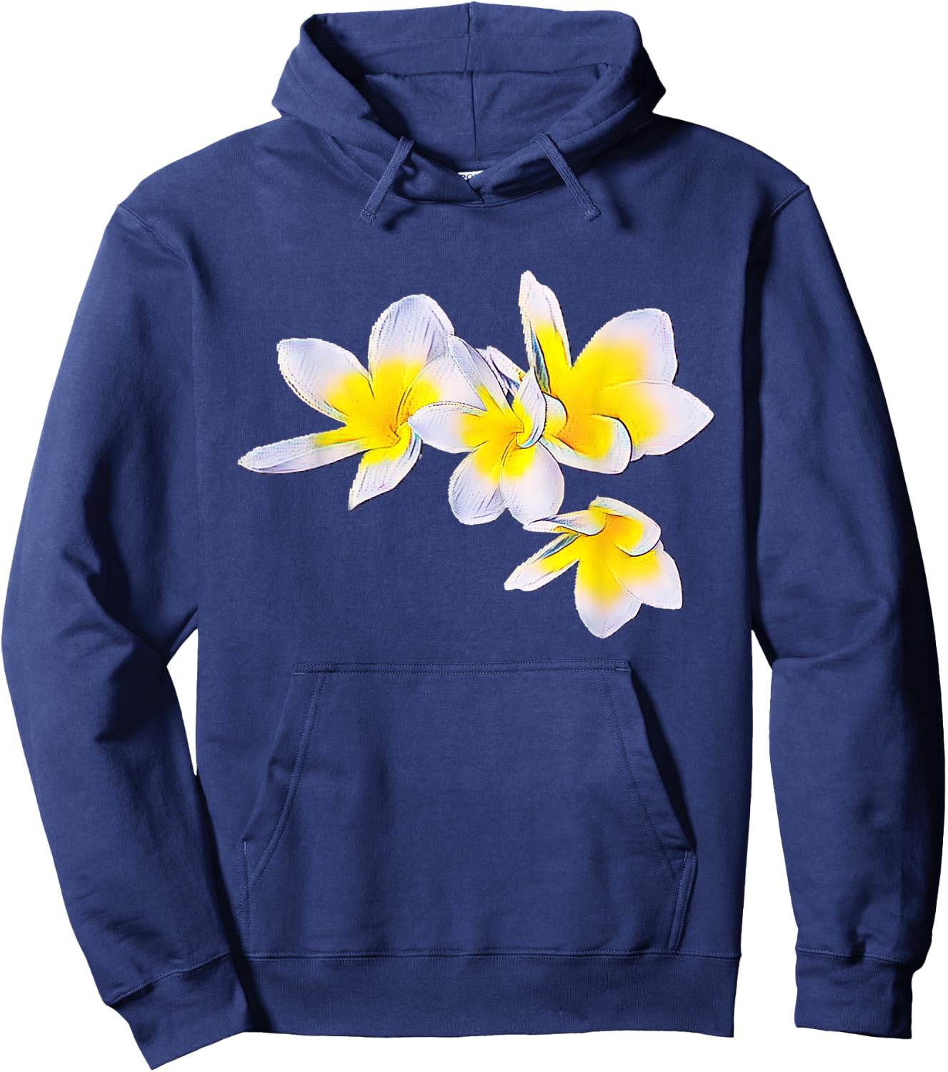 Plumeria Design Hoodie - Hoodie | Navy